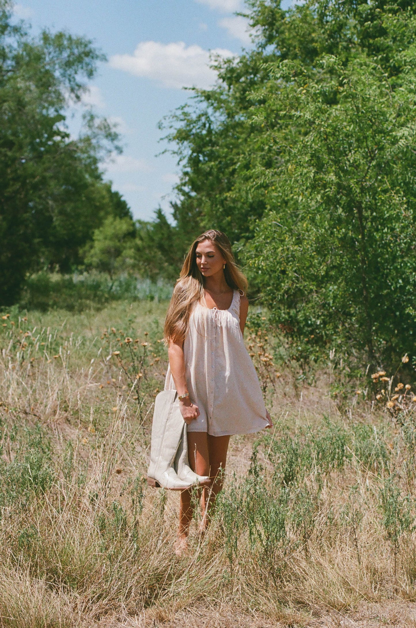 Rosemary 100% Cotton Mini Dress in Sugar Shack