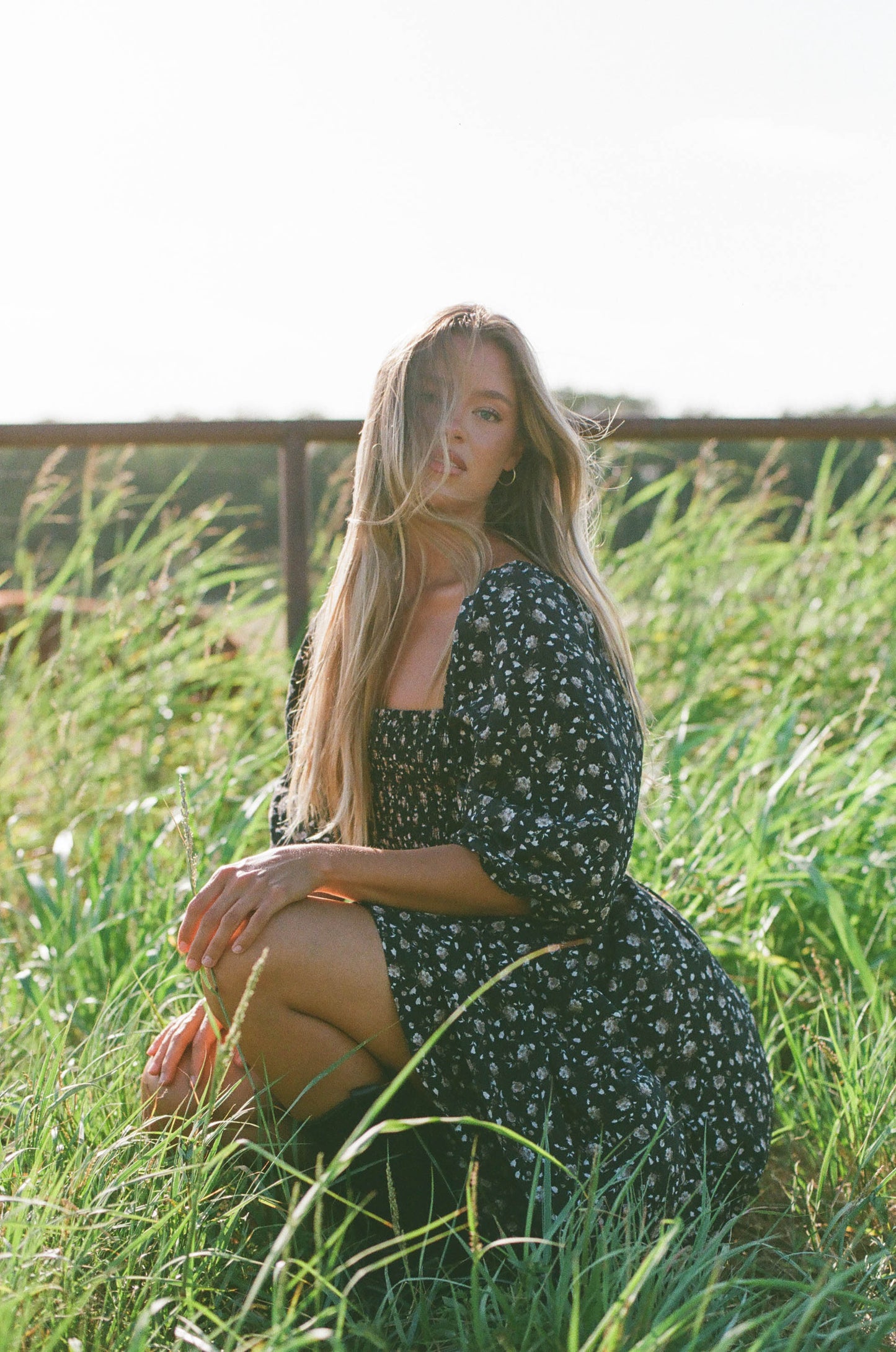 Felicia Midi Dress in Black