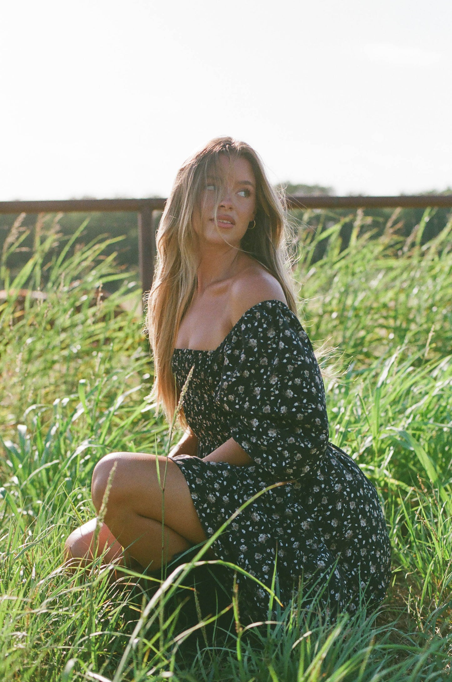 Felicia Midi Dress in Black