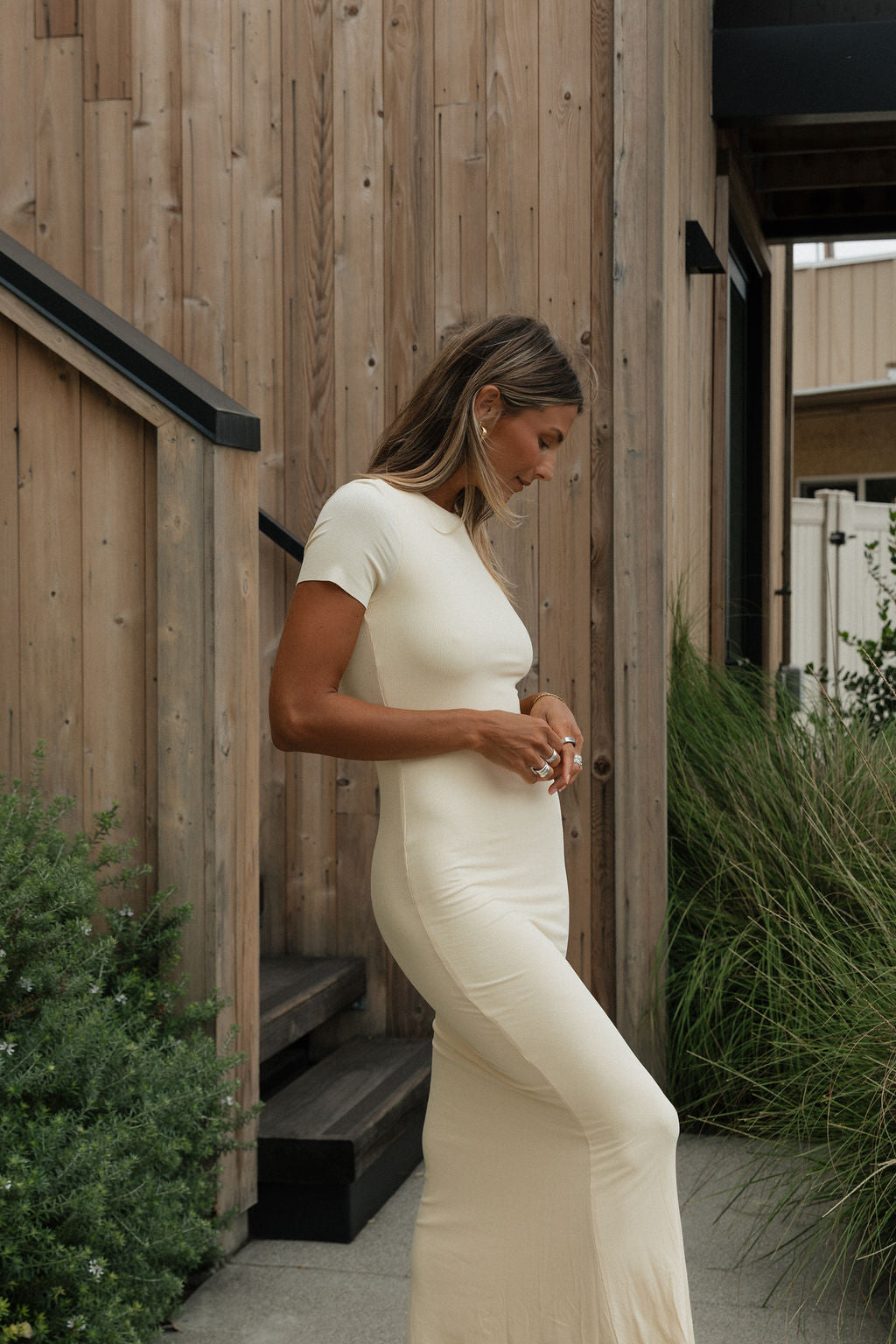 The Charlie Ribbed Maxi Dress in Butter Yellow - Bump Friendly