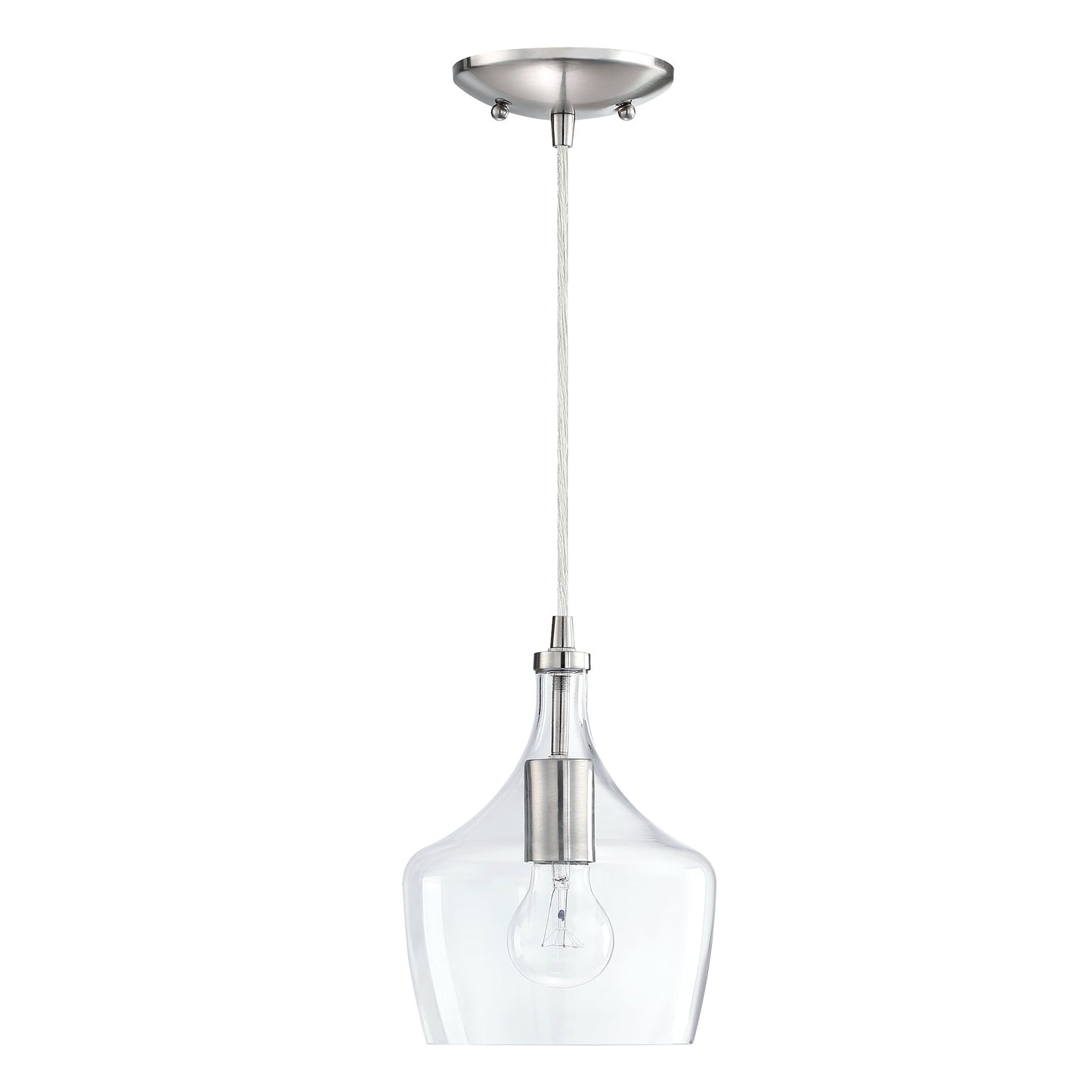1-Light Kitchen Island Teardrop Clear Glass Pendant(1 or 3-pack can be chosen)