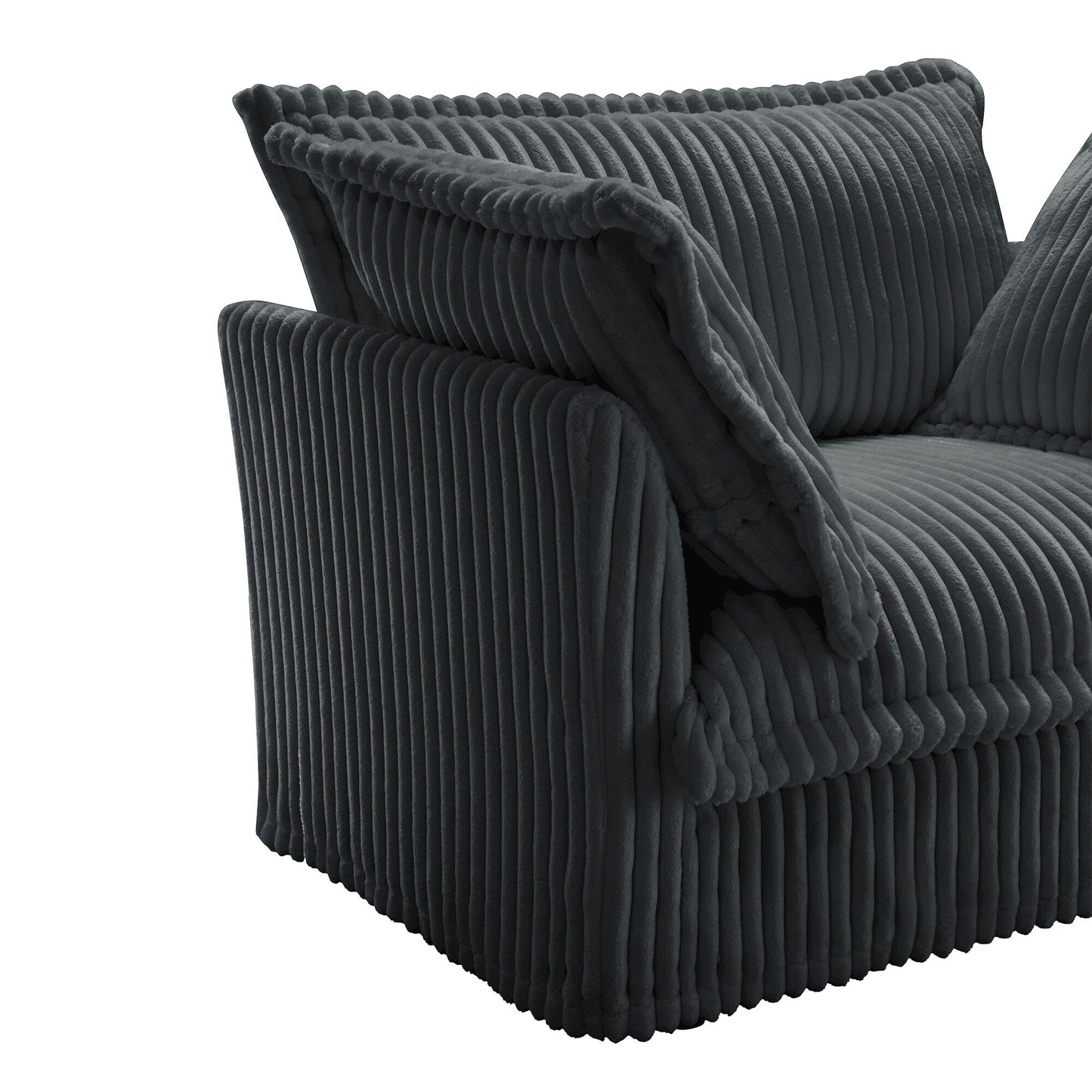 120 Corduroy 4-Seater Sofa with Soft Multiple Big Pillows for living room and bedroom