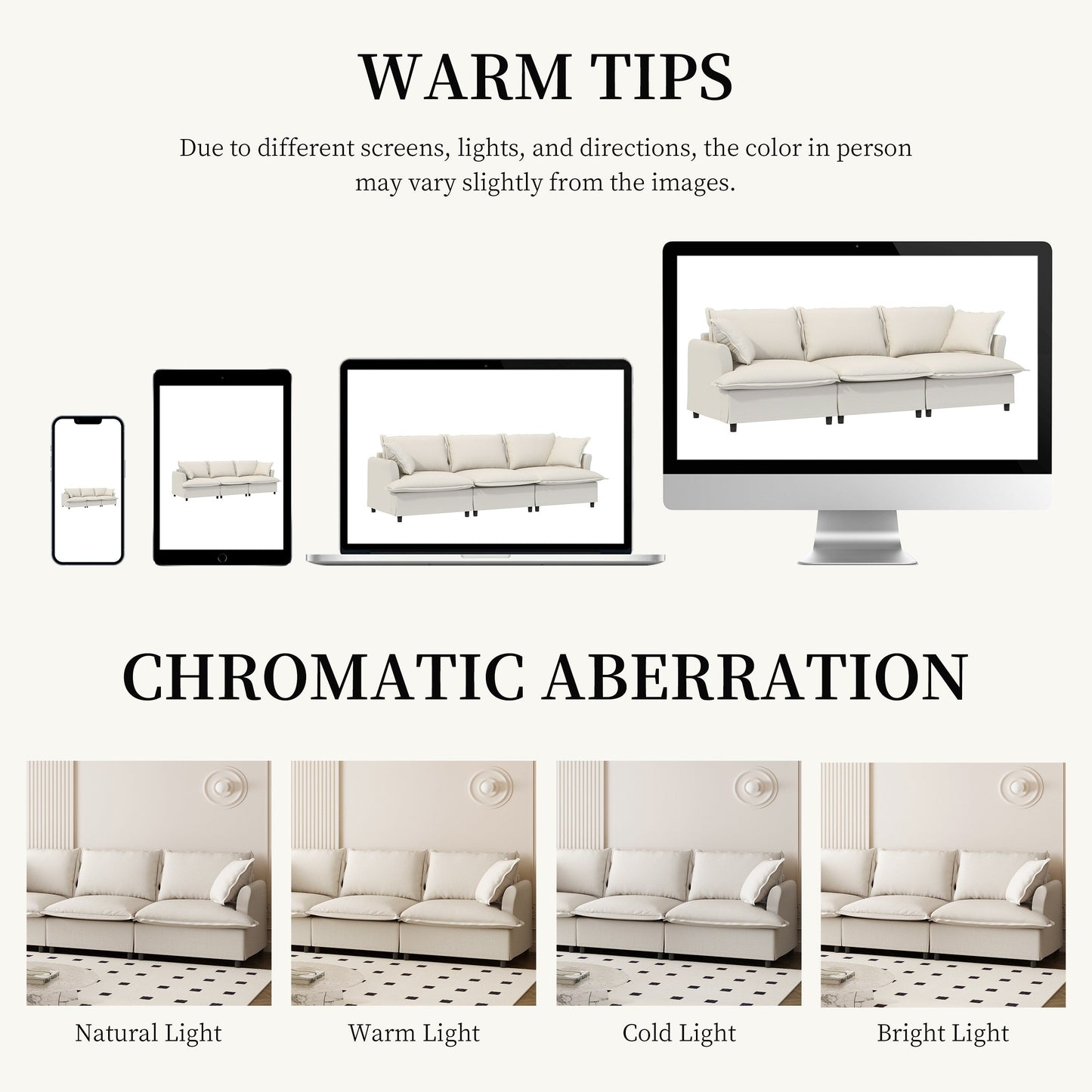 3 Seat Sofa Module For Modular Sectional Sofa,Wide Seat,Chenille Cloud Couch With Throw Pillows