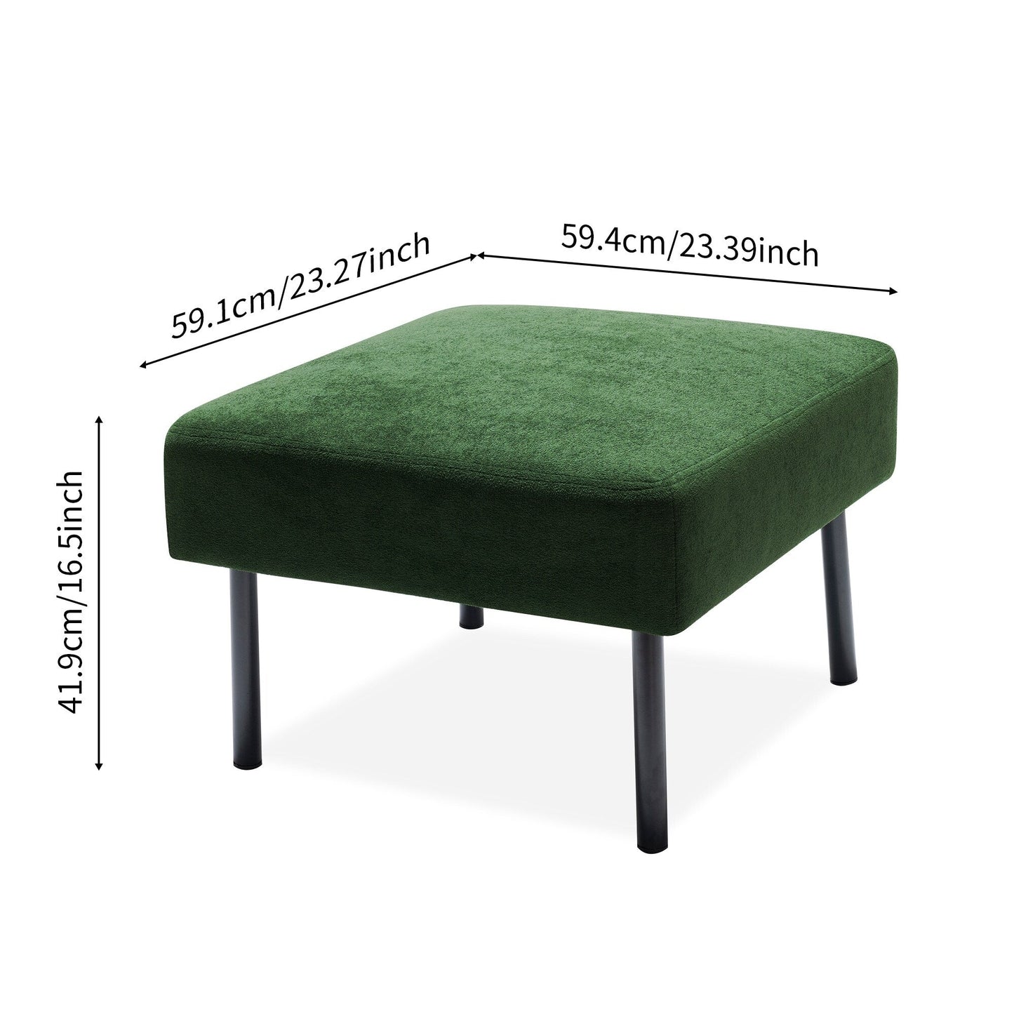3 Seater L-Shaped Polyester Fabric Sofa with Ottoman, Modern Upholstered Sofa, Comfy Small Couches for Small Space