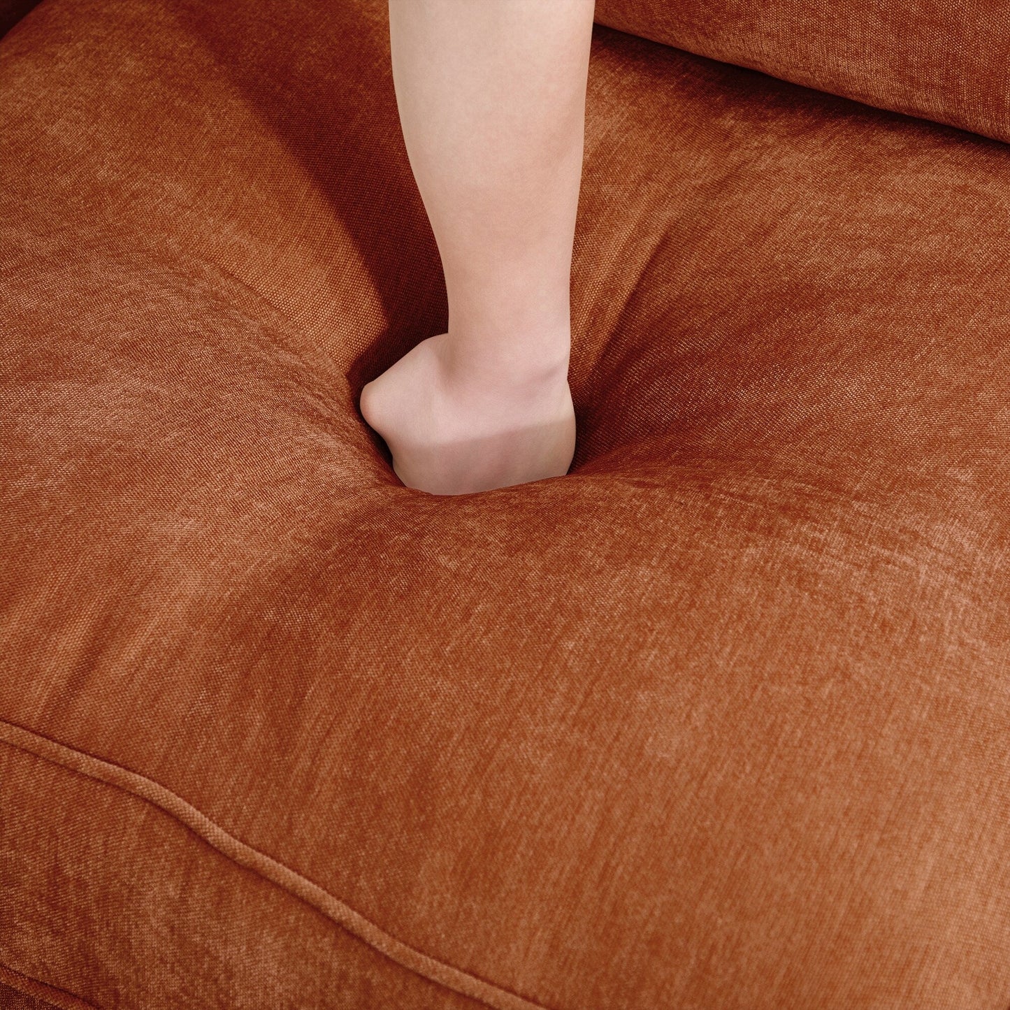 3-Seater Large Wide & Deep Sofa with Pull out Drawers Under Each Seat, Crescent-Shaped Armrests and Wraparound Back