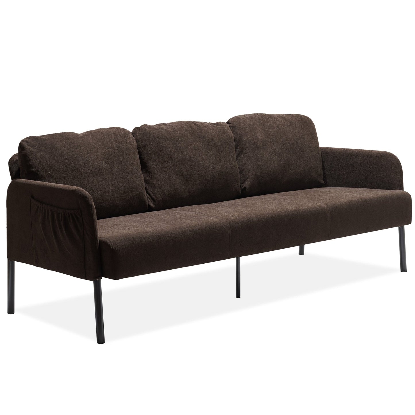 3 Seater Polyester Fabric Sofa, Modern Upholstered Sofa, Comfy Small Couches for Small Space Living Room, Bedroom, Office