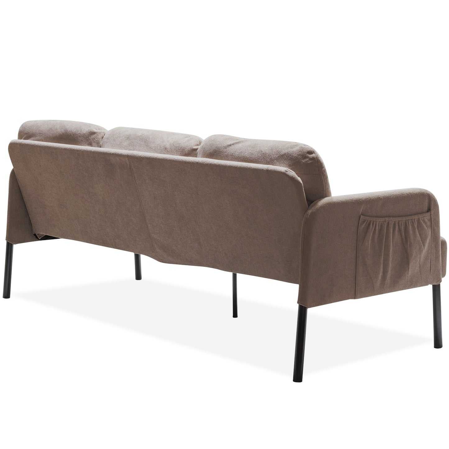 3 Seater Polyester Fabric Sofa, Modern Upholstered Sofa, Comfy Small Couches for Small Space Living Room, Bedroom, Office