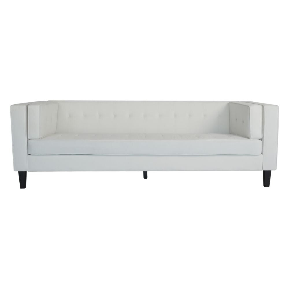 3-Seater Velvet Upholstered Tufted Coach Sofa