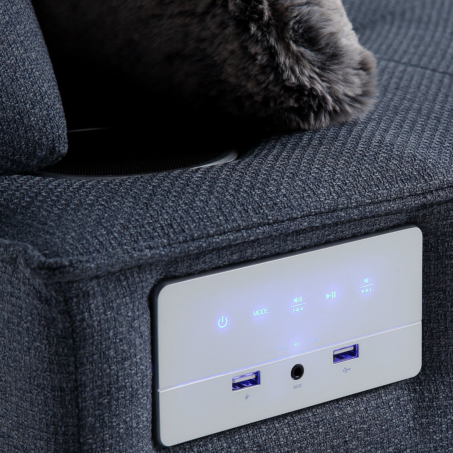 3-in-1 Convertible Chair Bed Adjustable Sofa Reclining Lounge with Bluetooth Speakers, USB Ports and Soft Pillow