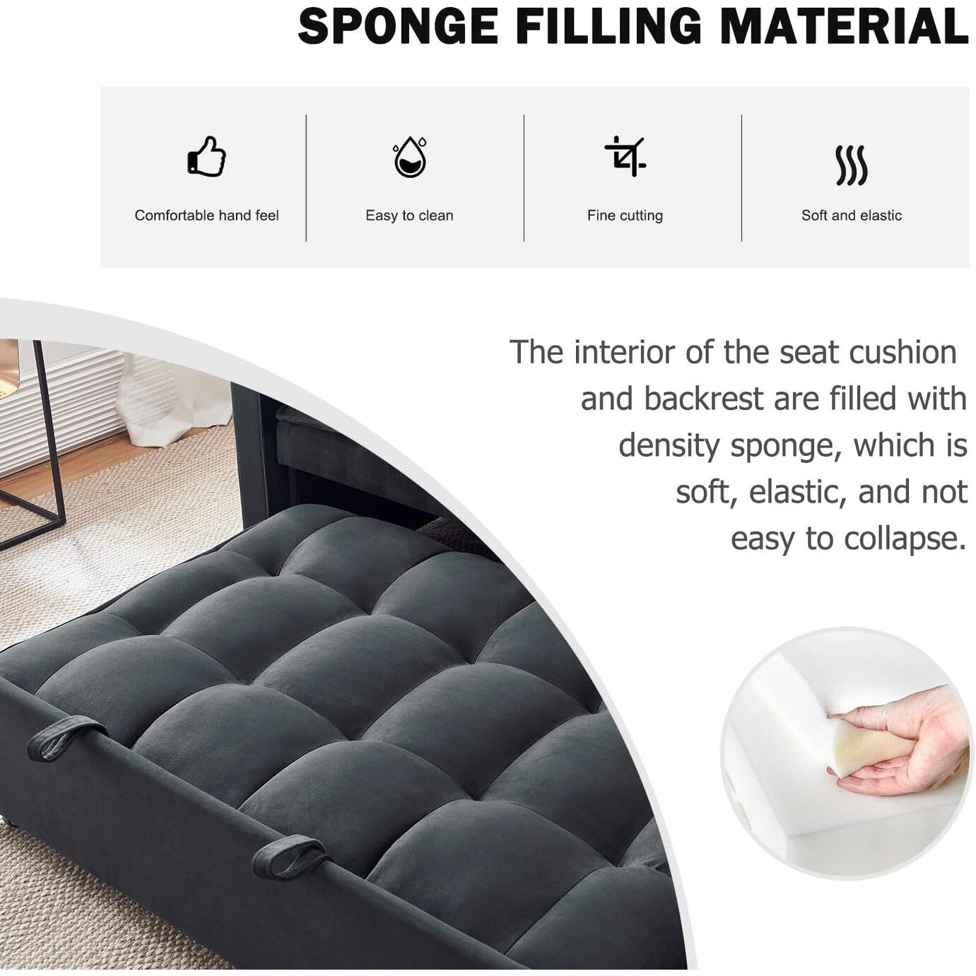 3-in-1 Velvet Sleeper Sofa Bed - Pull Out Couch with Adjustable Backrest, Armrests & Storage Pockets for Living Room