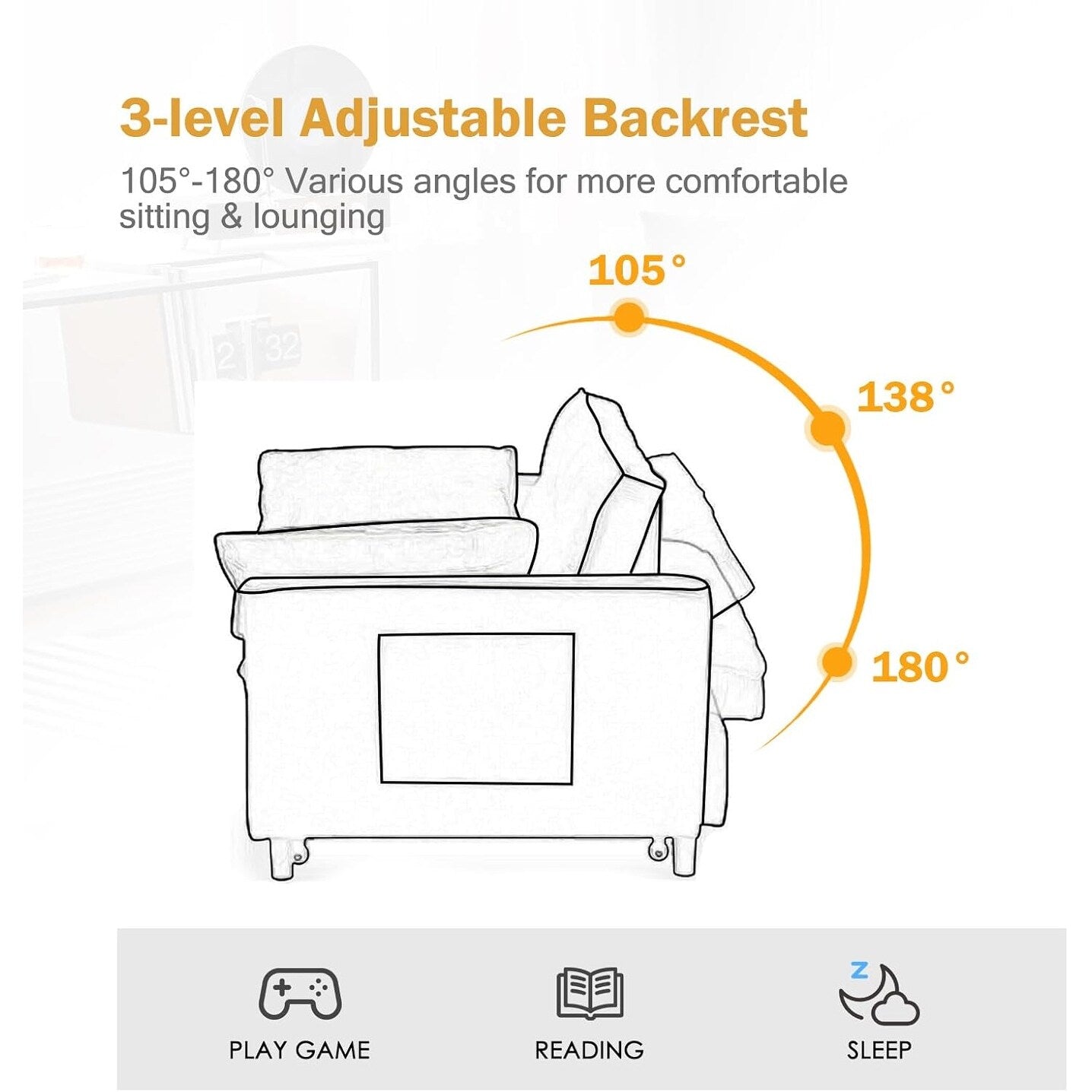 3-in-1 Velvet Sleeper Sofa Bed - Pull Out Couch with Adjustable Backrest, Armrests & Storage Pockets for Living Room