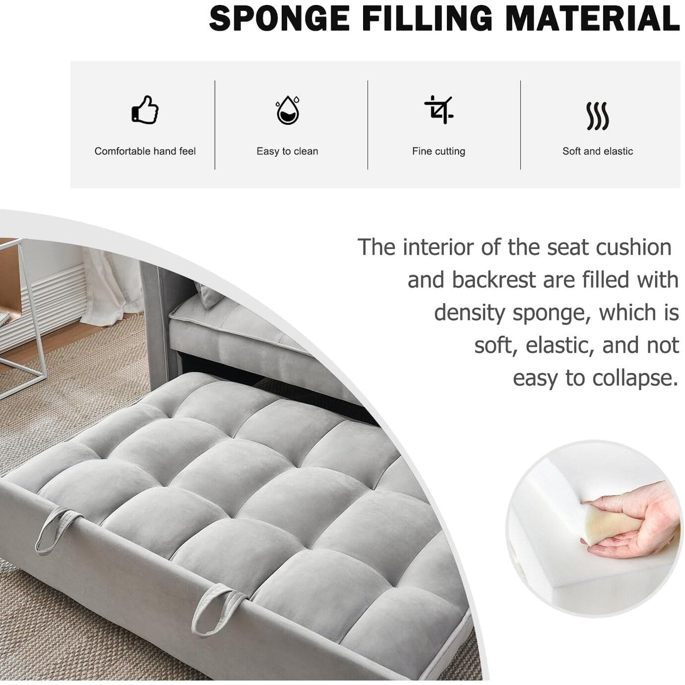 3-in-1 Velvet Sleeper Sofa Bed - Pull Out Couch with Adjustable Backrest, Armrests & Storage Pockets for Living Room