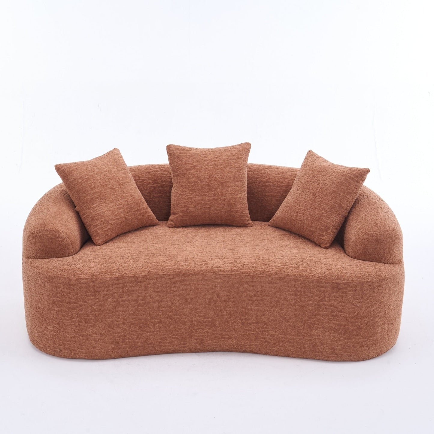 30D Chenille No-Assembly Compact Curved Loveseat Full Compression Sponge Sofa
