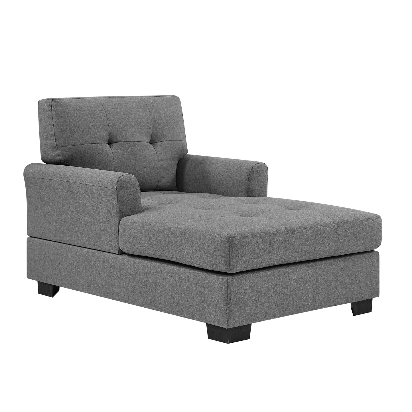 34 Wide Chaise Lounge,soft upholstered,durable polyester blend,buttonâtufted seat and back offer timeless style and comfort