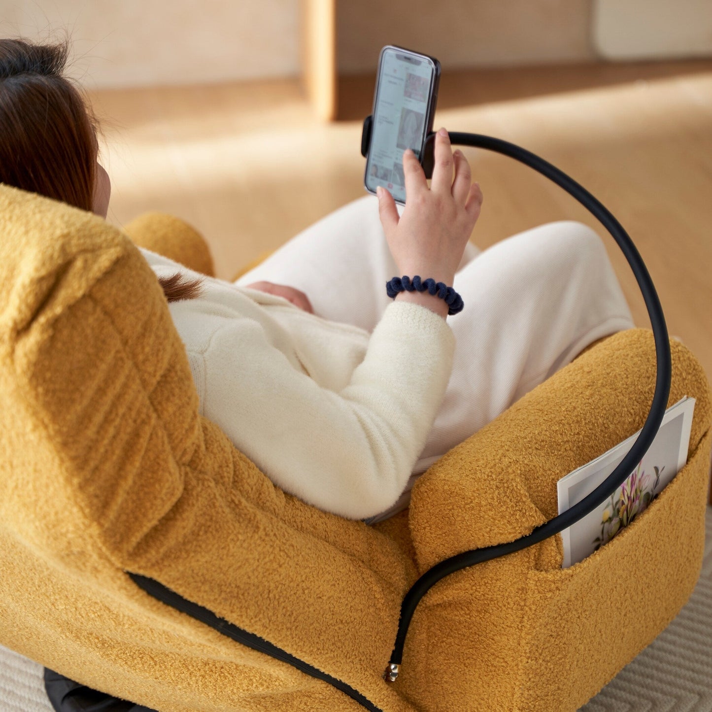 360 Degree Rotatable Sofa Chair Adjustable Lounge Chair Foldable Game Chair Recliner with Phone Holder