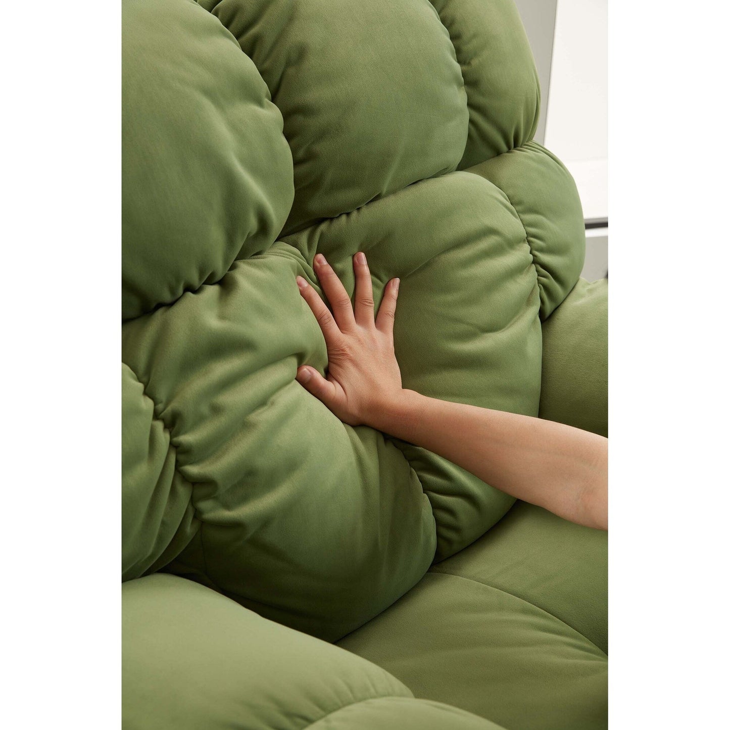 360 Swivel Recliner Upholstery Fabric Glider Rocker Recliner Single Lazy Sofa with Lumbar Support for Living Room
