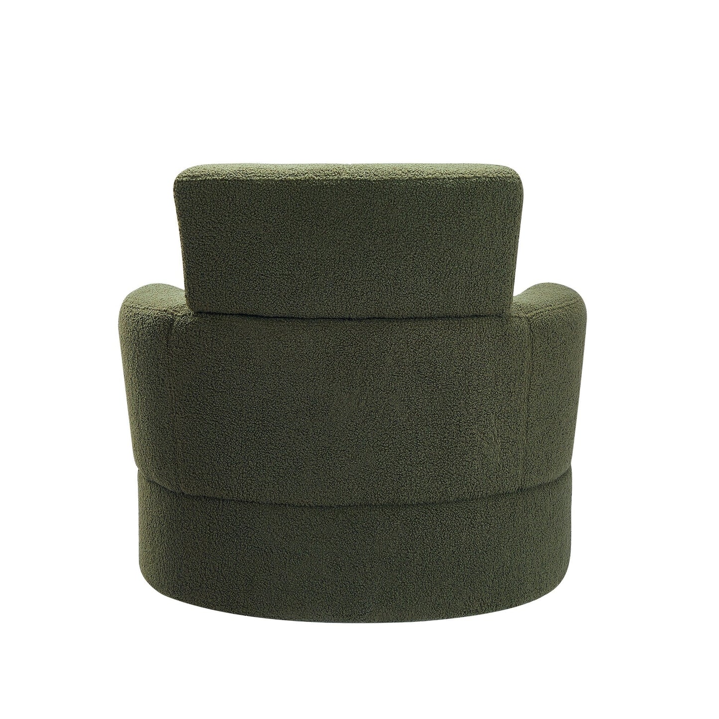 360° Swivel Chair, Upholstered Barrel Chair with Adjustable Headrest Modern Swivel Round Sofa Chair for Living Room