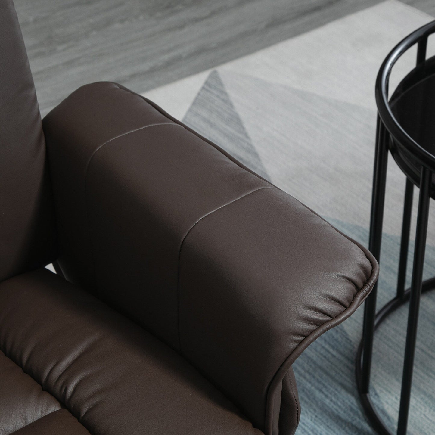 360° Swivel Recliner Adjustable PU Leather Lounge Chair with Footrest for Living Room, Bedroom and Home Office