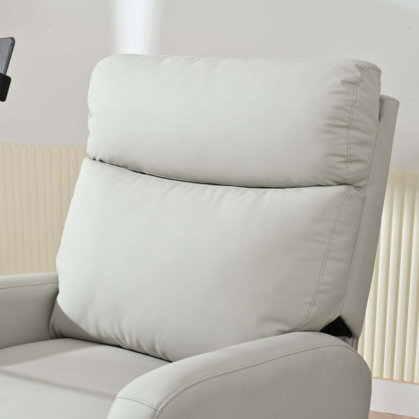 360° Swivel Rocking Recliner Chair with Phone Holder, Footrest, Adjustable Position for Living Room & Home Theater