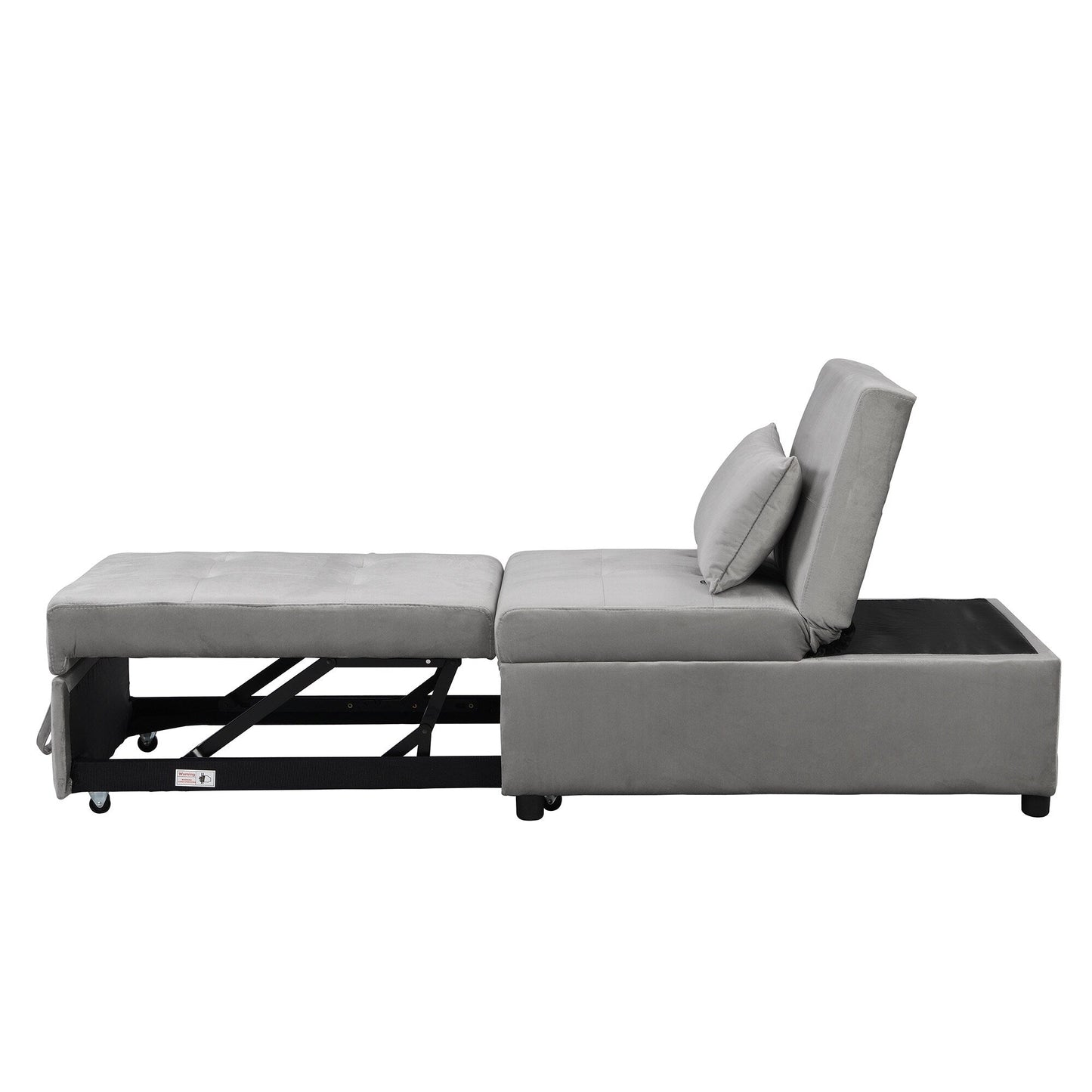 39.8 Single Folding Ottoman Sofa Bed with Adjustable Back and Pillows for Living Room