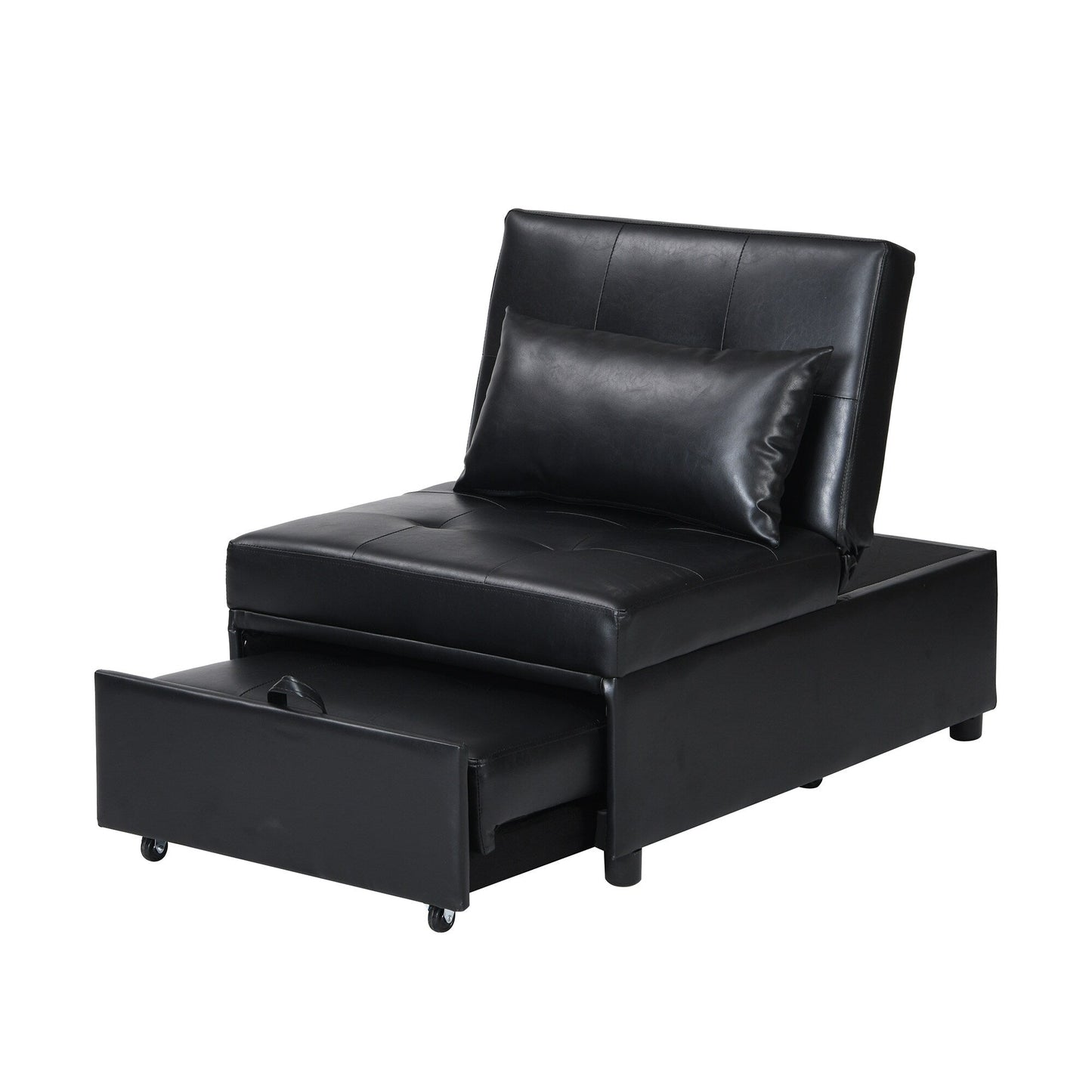 39.8 Single Folding Ottoman Sofa Bed with Adjustable Back and Pillows for Living Room