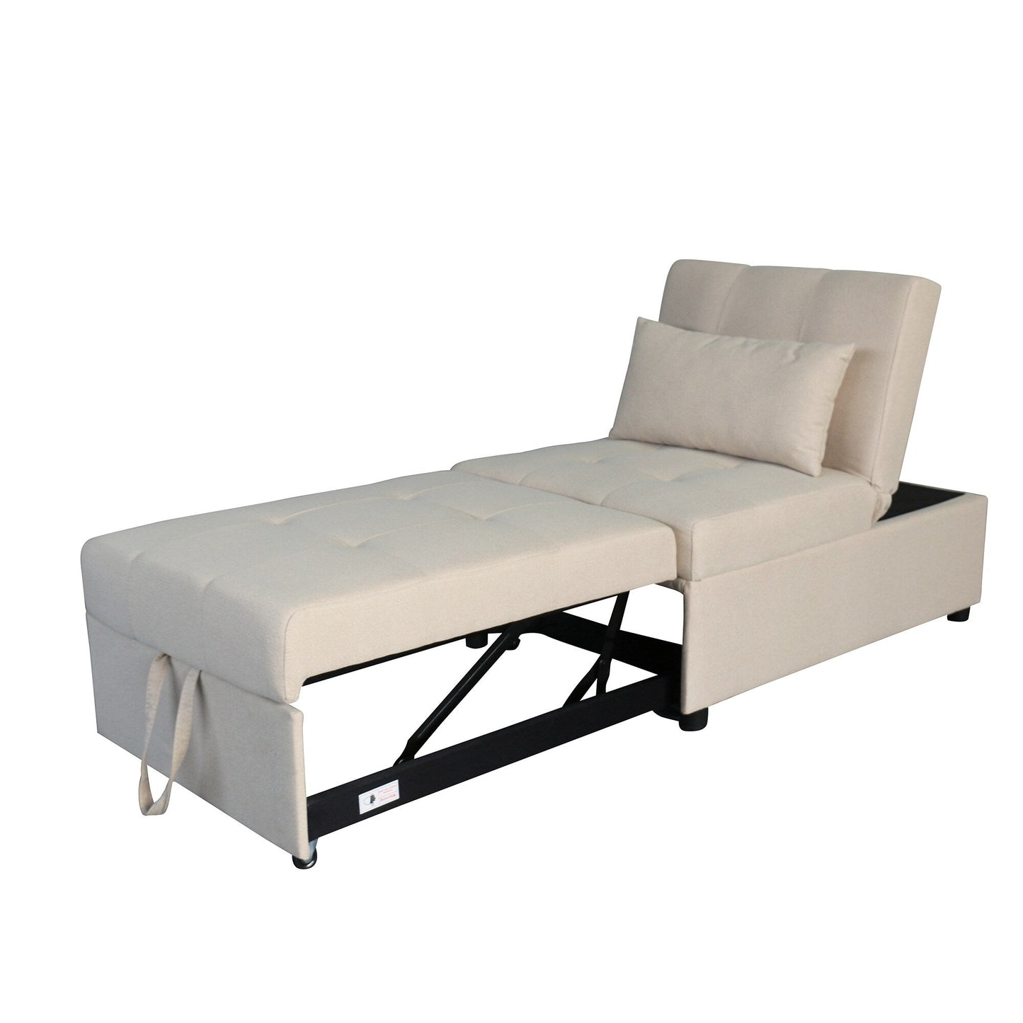 39.8 Single Folding Ottoman Sofa Bed with Adjustable Back and Pillows for Living Room