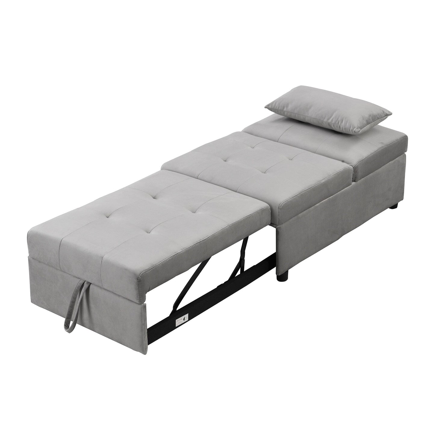 39.8 Single Folding Ottoman Sofa Bed with Adjustable Back and Pillows for Living Room