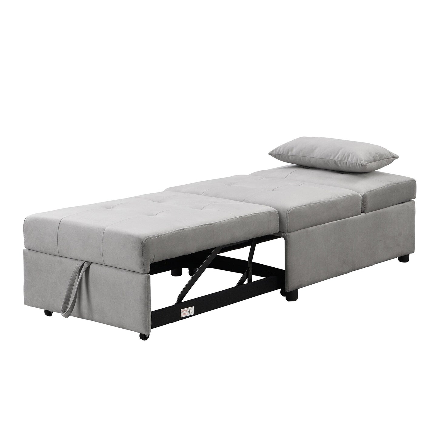 39.8 Single Folding Ottoman Sofa Bed with Adjustable Back and Pillows for Living Room