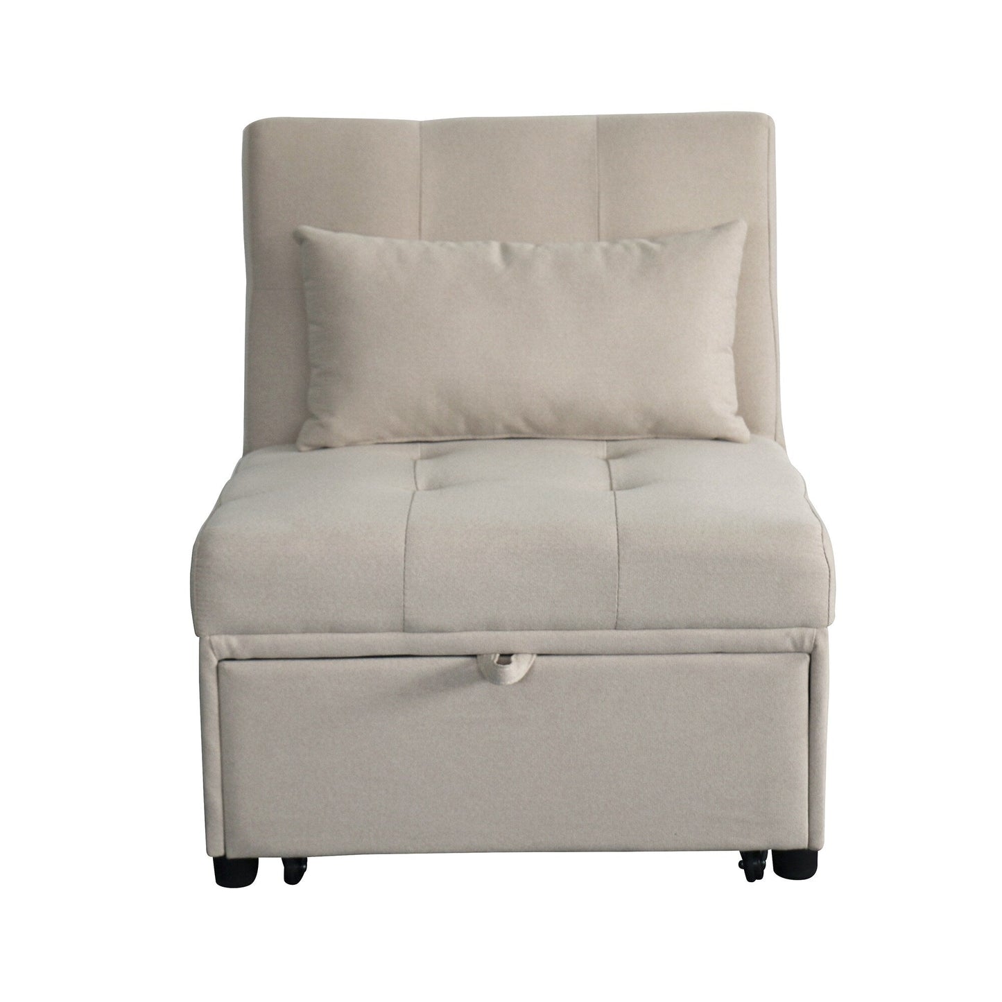39.8 Single Folding Ottoman Sofa Bed with Adjustable Back and Pillows for Living Room