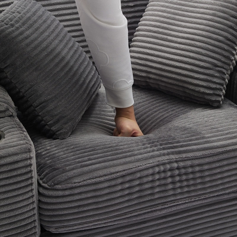 42.12 Corduroy Upholstered Sofa + Ottoman