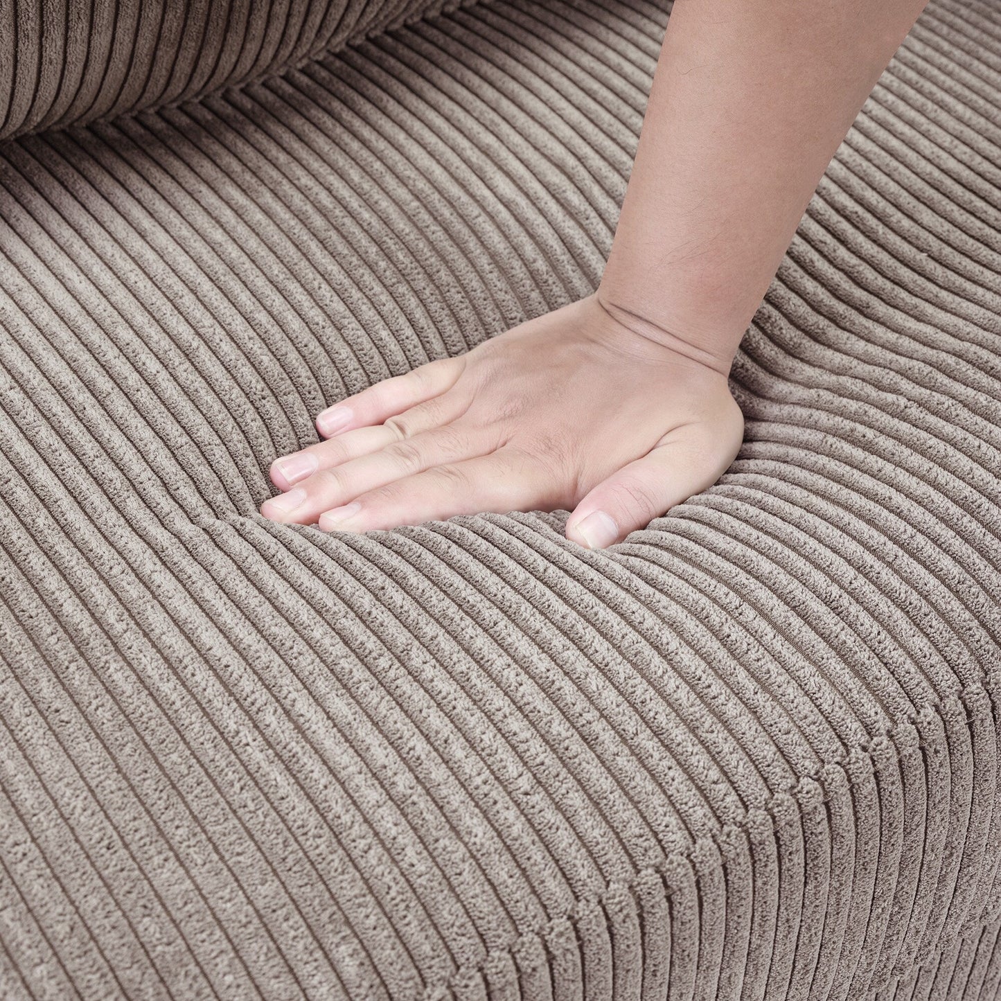 47.2 Corduroy Twin Sleeper Sofa with Foldable Mattress, Side Table, USB Ports, and Storage Pocket