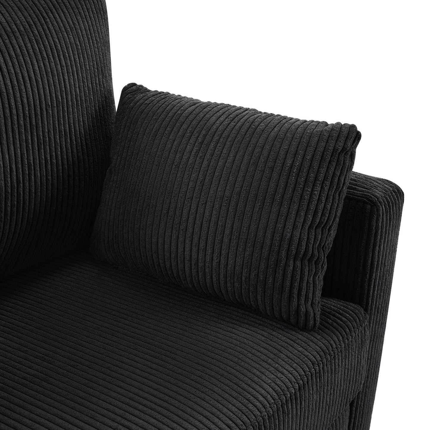 47.2 Corduroy Twin Sleeper Sofa with Foldable Mattress, Side Table, USB Ports, and Storage Pocket