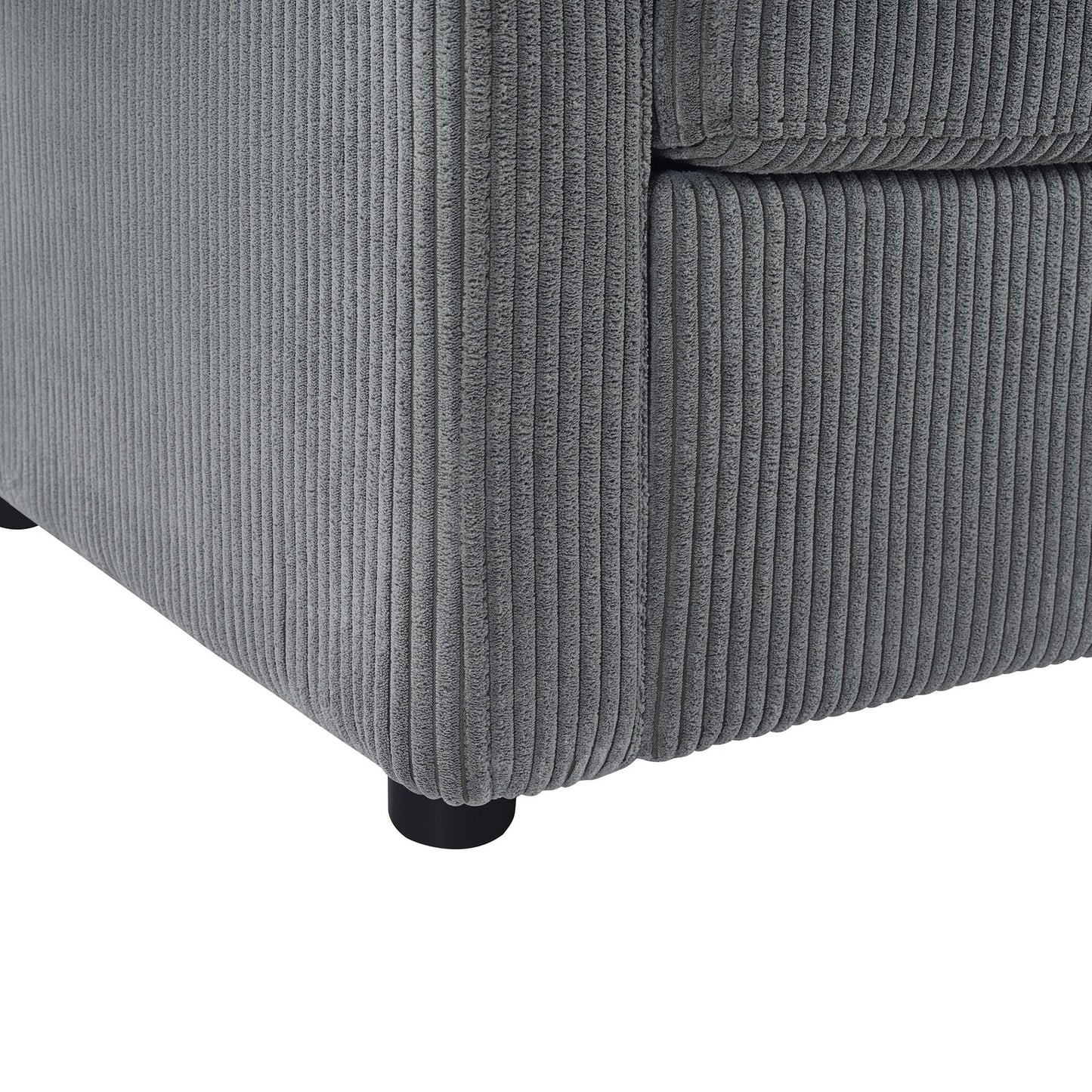 47.2 Corduroy Twin Sleeper Sofa with Foldable Mattress, Side Table, USB Ports, and Storage Pocket