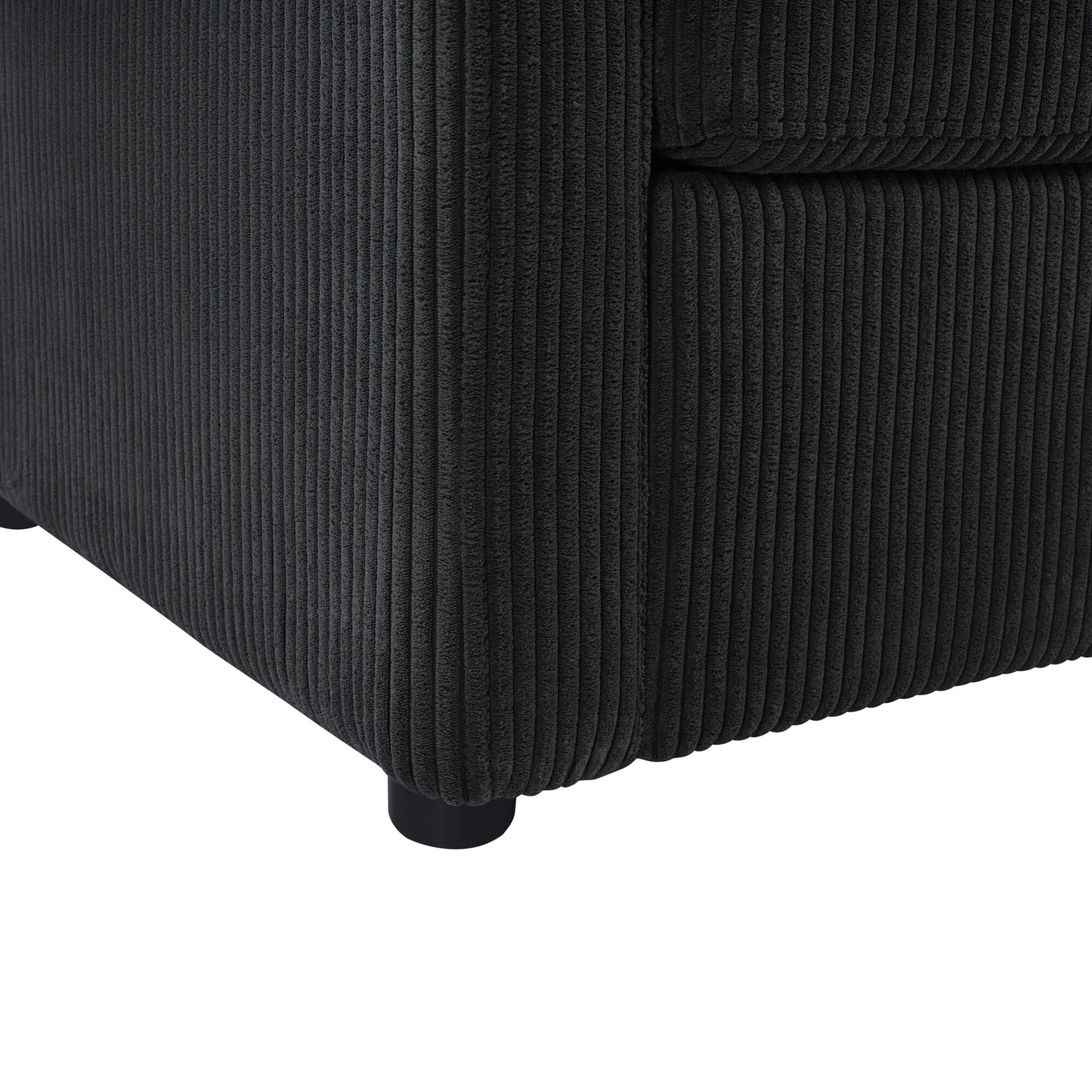47.2 Corduroy Twin Sleeper Sofa with Foldable Mattress, Side Table, USB Ports, and Storage Pocket