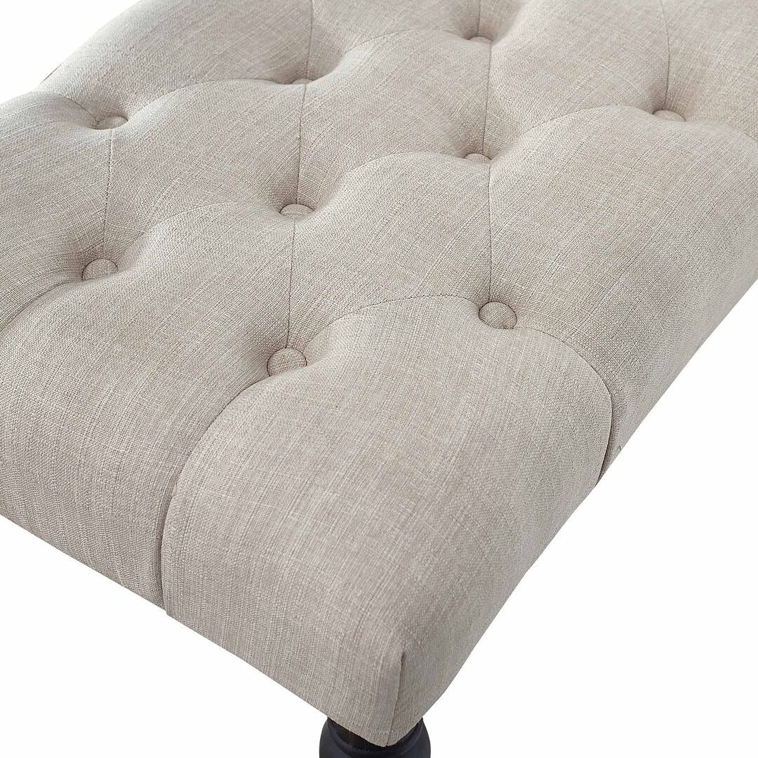 48x16x19.5 Contemporary Fabric Tufted Turned Leg Dining Bench - 48x16x19.5inch