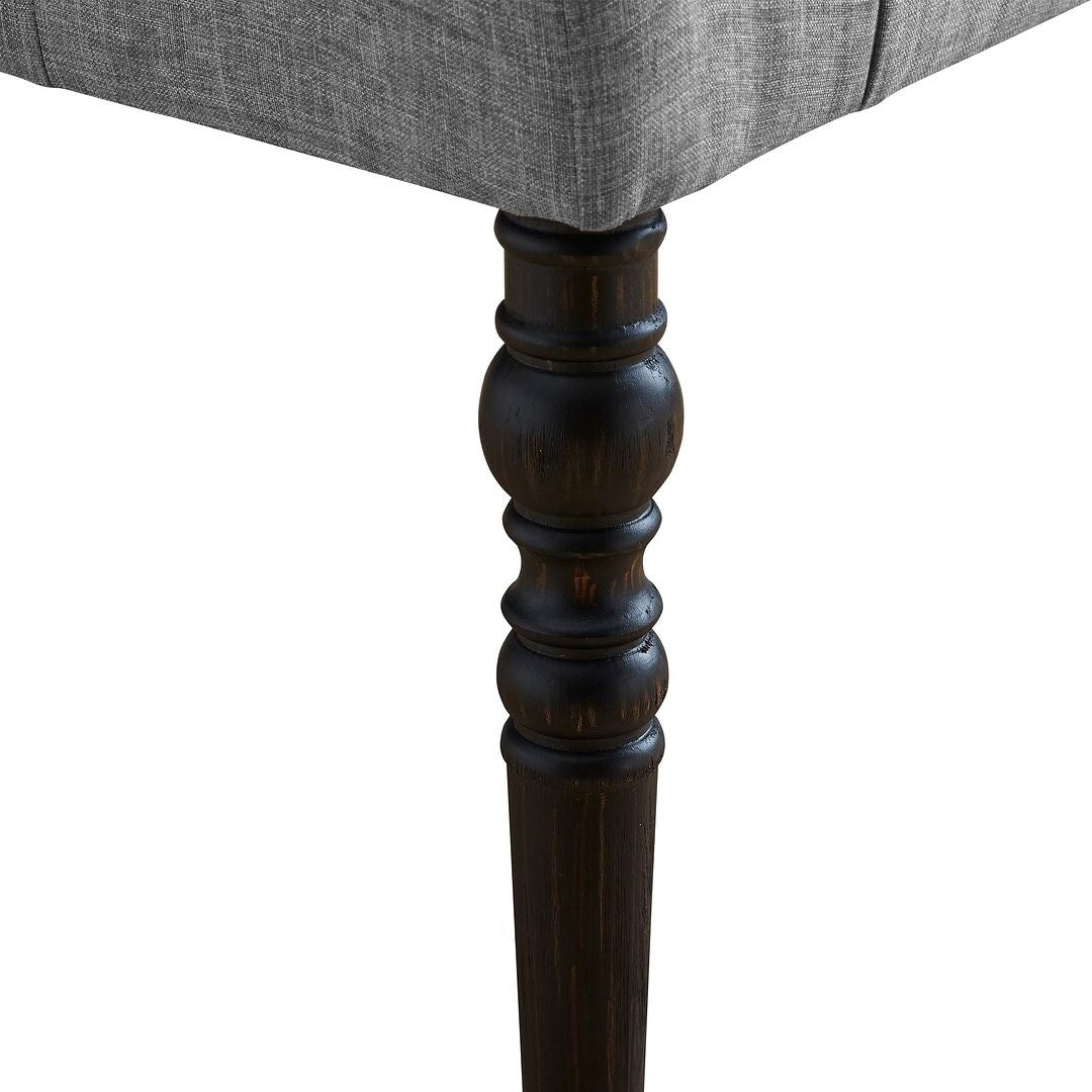 48x16x19.5 Contemporary Fabric Tufted Turned Leg Dining Bench - 48x16x19.5inch