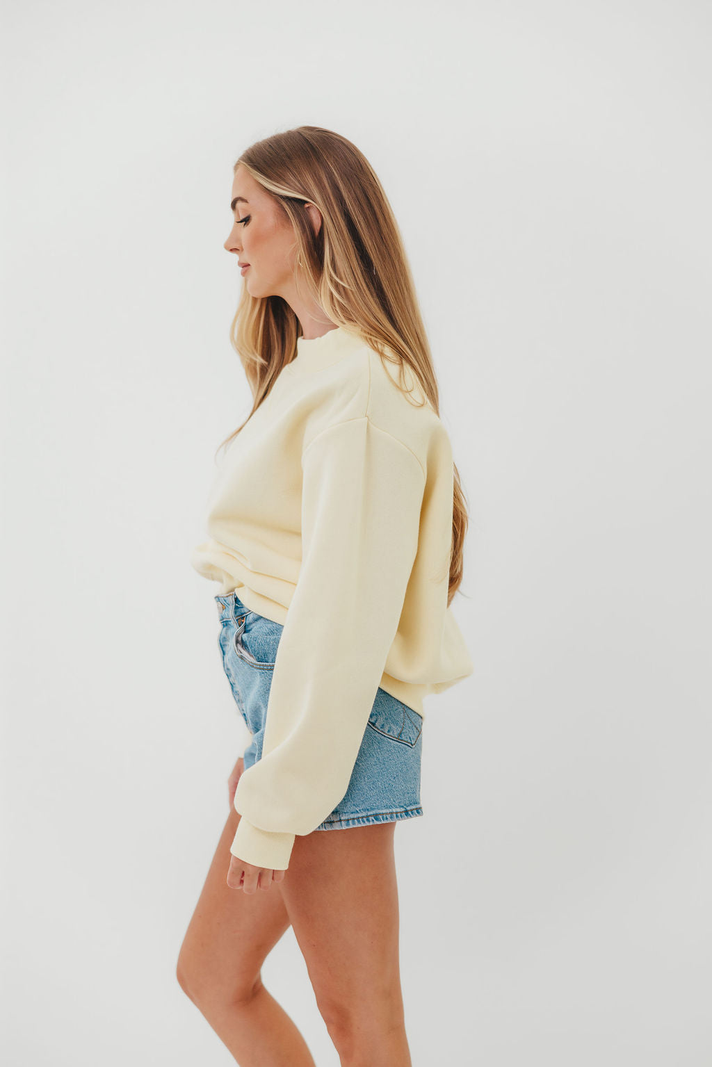 Scout Wide Neck Fleece Sweatshirt in Butter