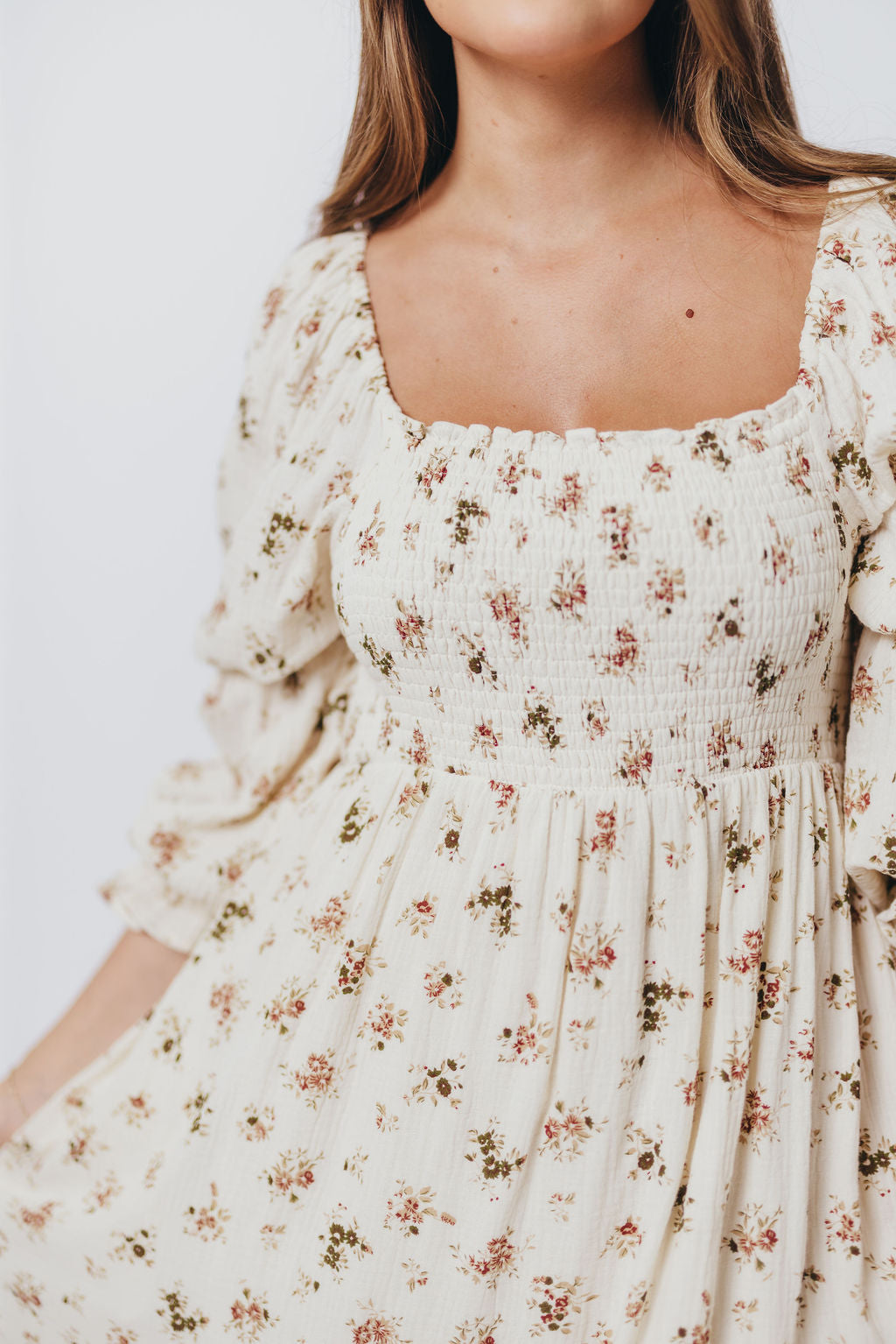 Emerson Maxi Dress with Long Sleeves in Ivory