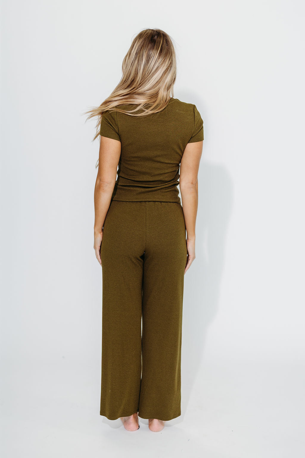 The Muse Knit Top & Pants Set in Olive