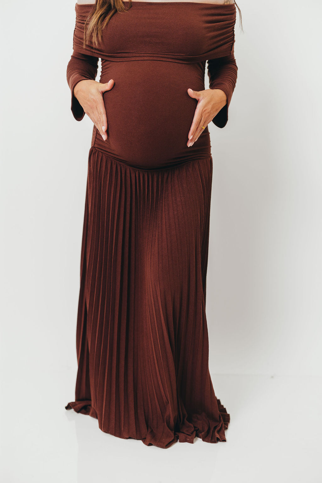 Lennox Long Sleeve Maxi Dress in Brown