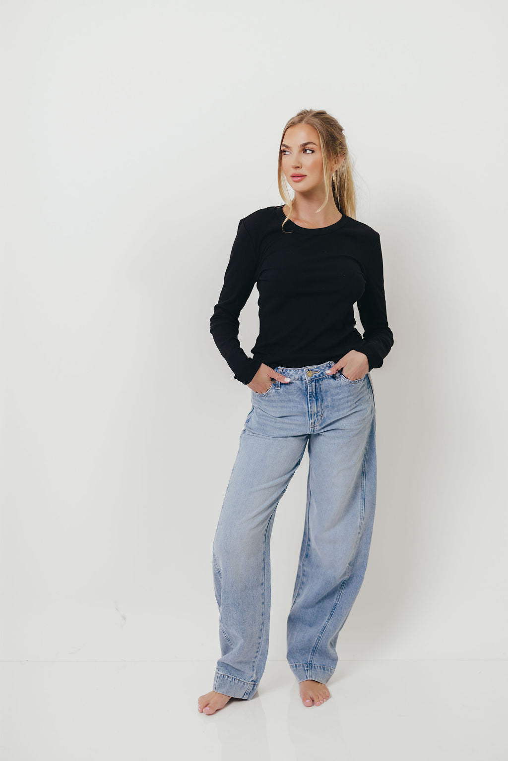 Kathy Long Sleeve Tee in Black