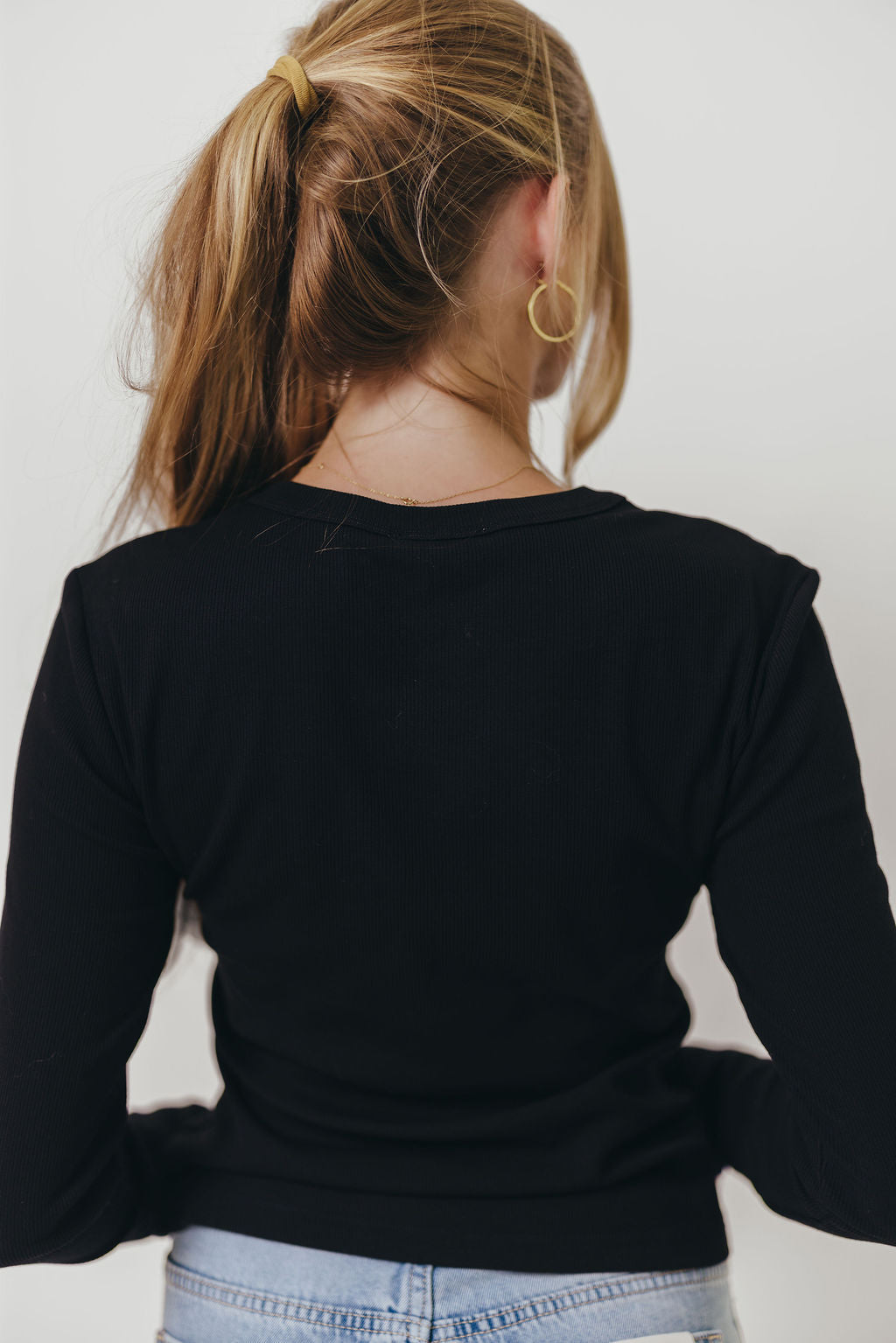 Kathy Long Sleeve Tee in Black