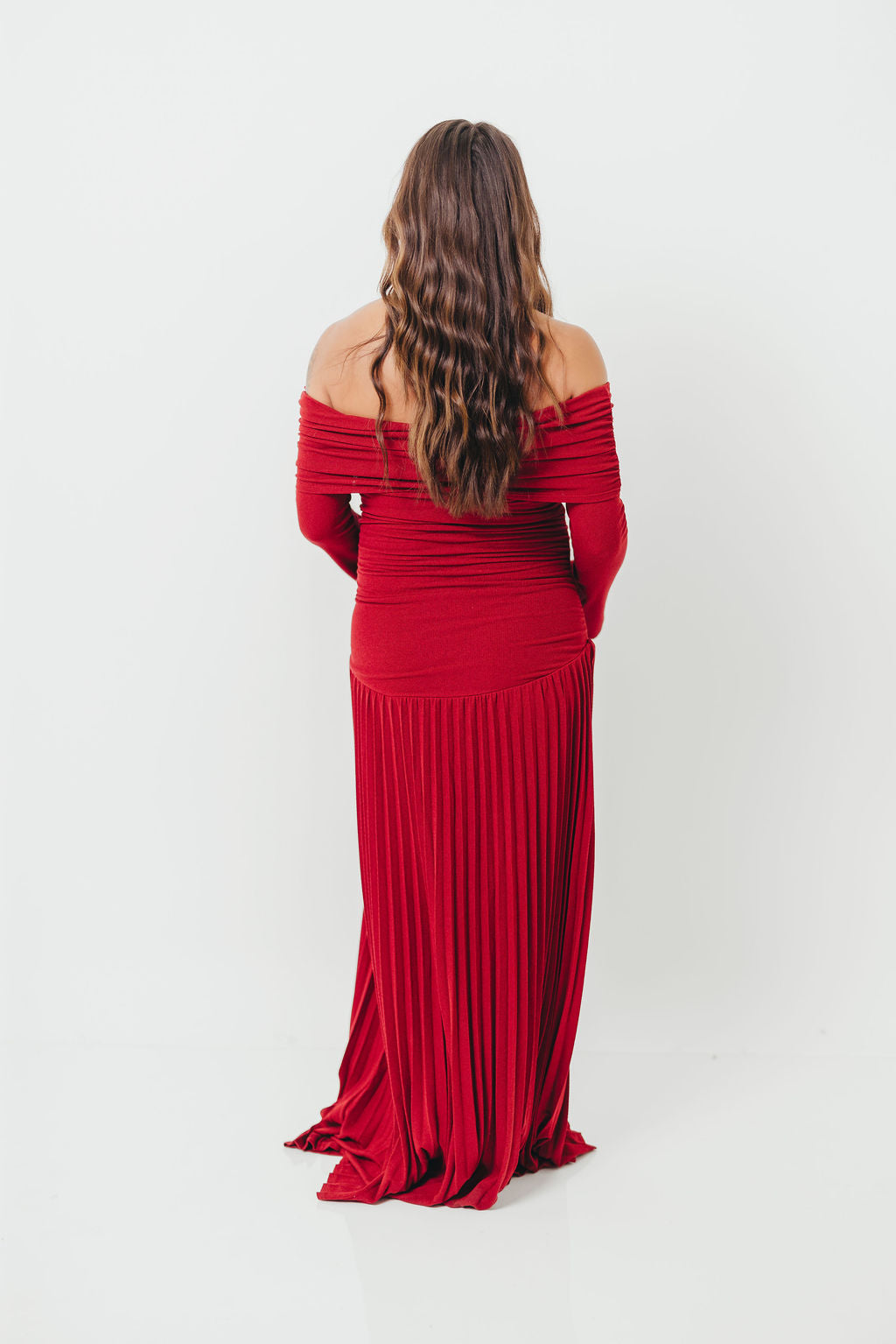 Lennox Long Sleeve Maxi Dress in Red