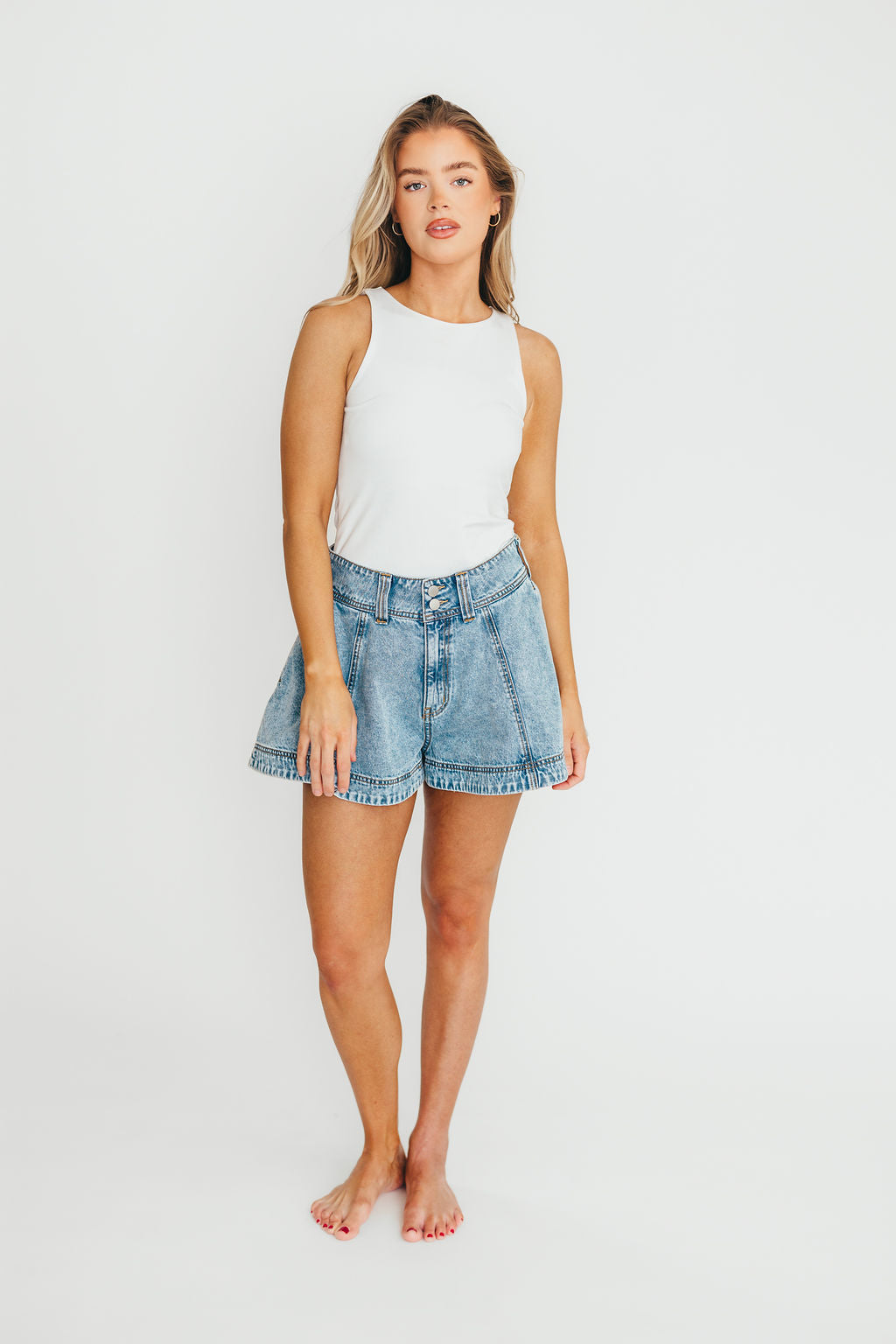 Helena Washed Denim Skort