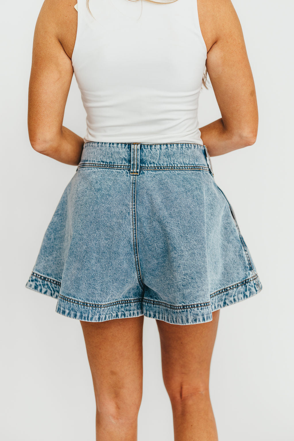 Helena Washed Denim Skort