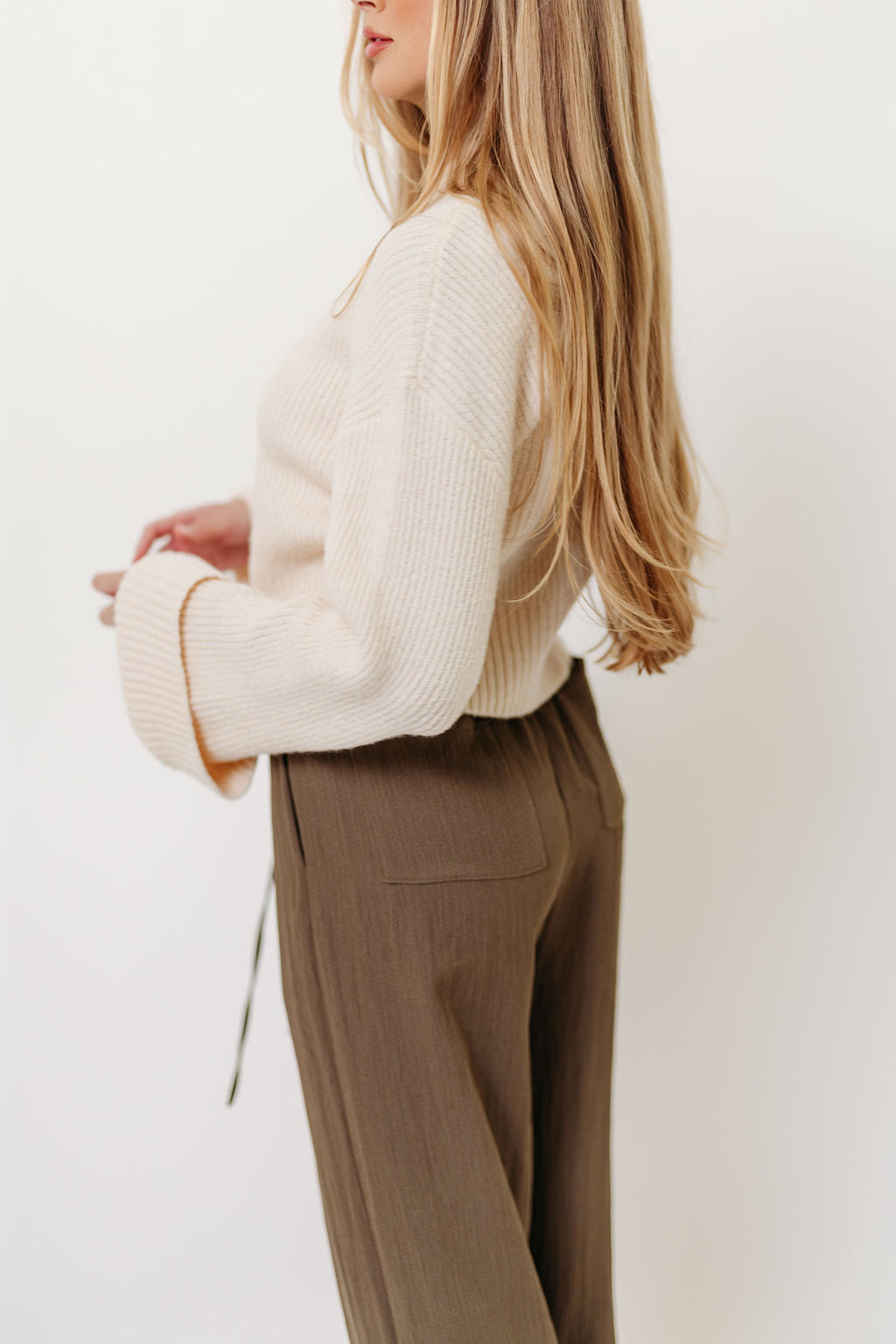 Freida Mock-Neck Sweater in Cream