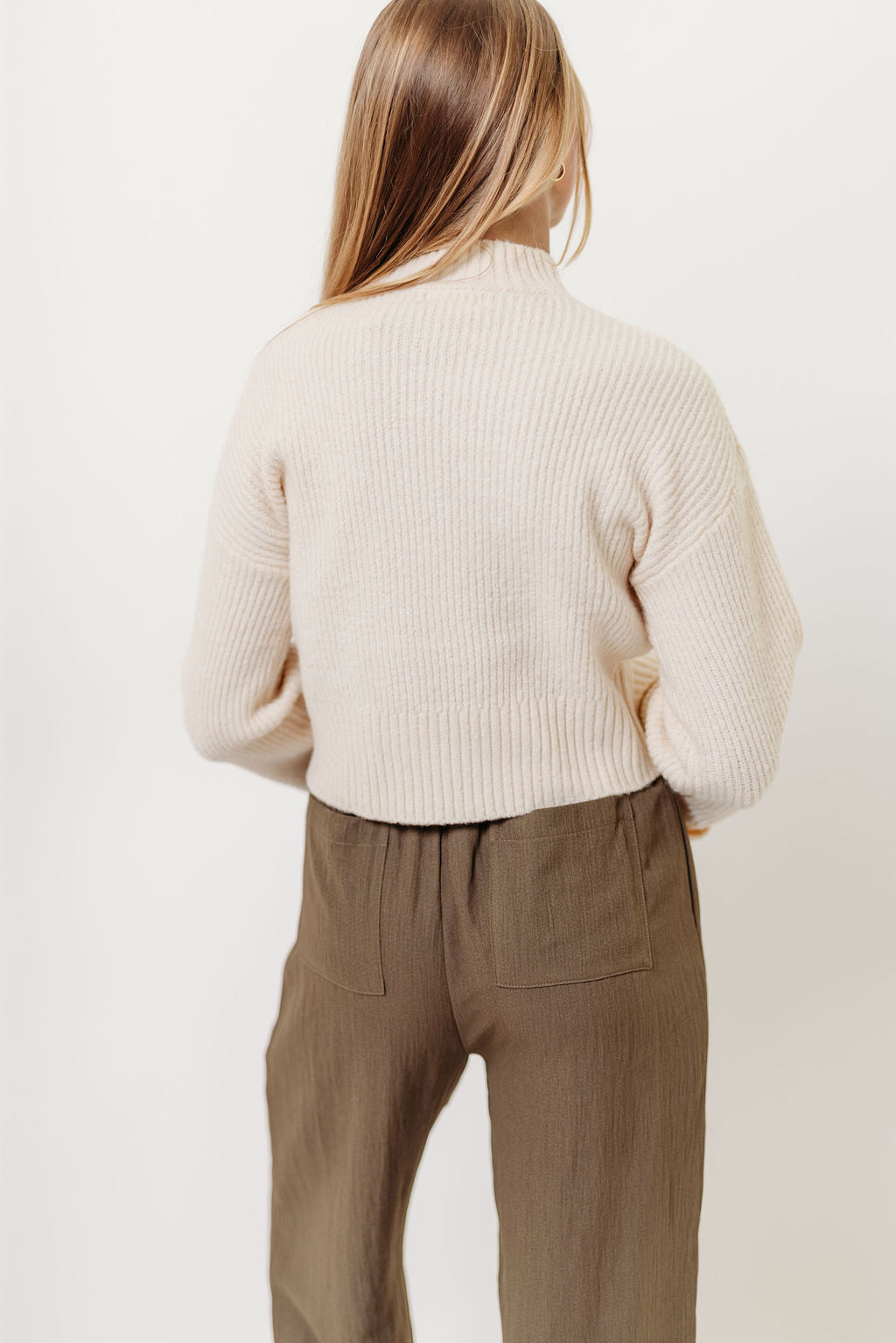 Freida Mock-Neck Sweater in Cream