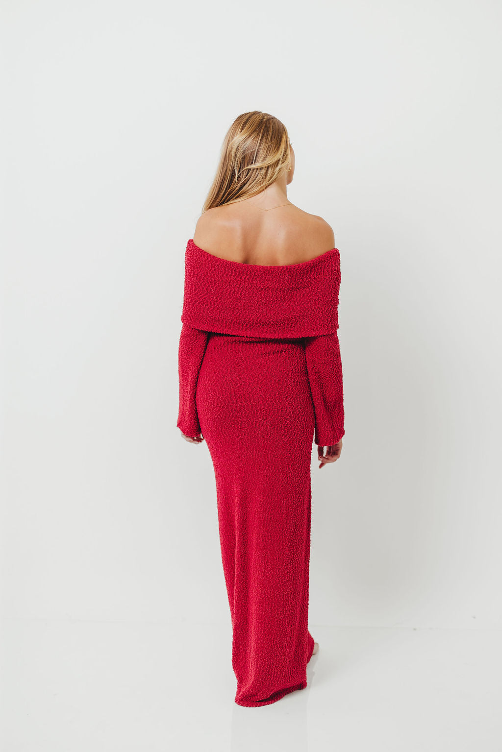 Nora Knit Maxi Dress in Muted Red - Bump Friendly