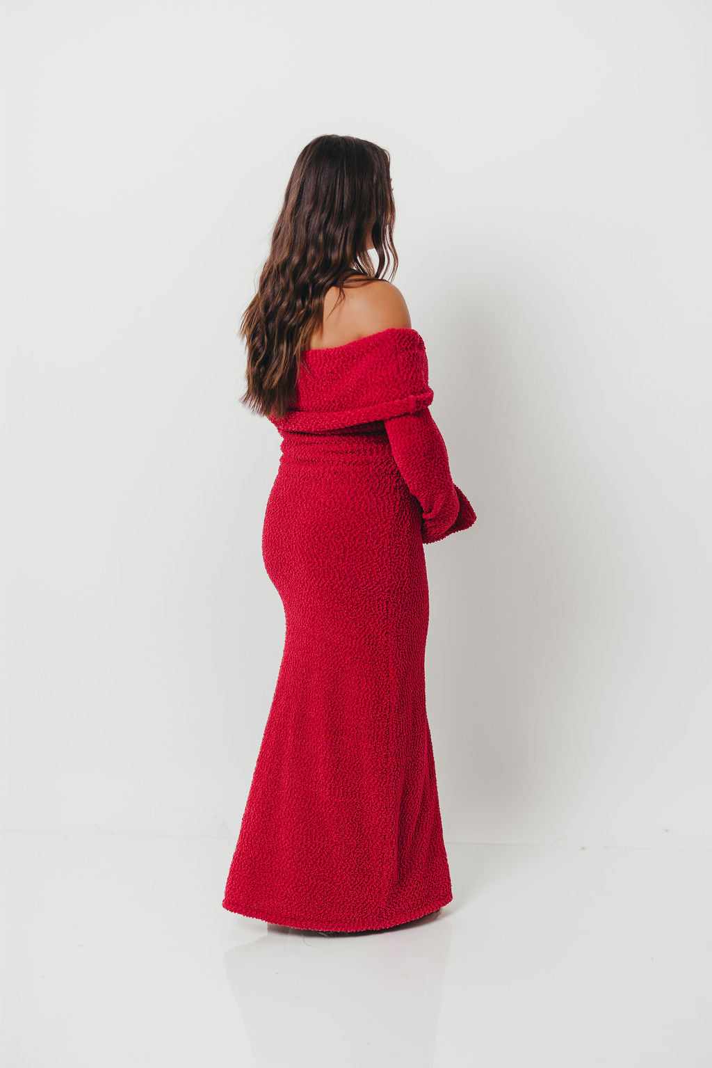 Nora Knit Maxi Dress in Muted Red - Bump Friendly