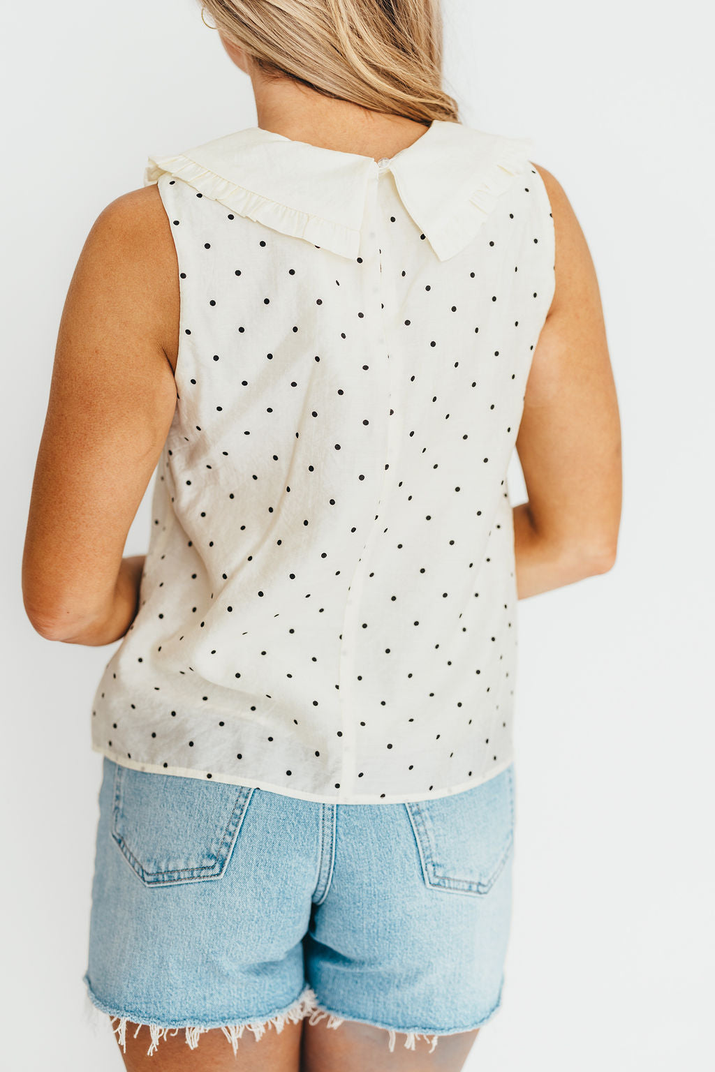 Nelly Polka Dot Blouse in Cream/Black